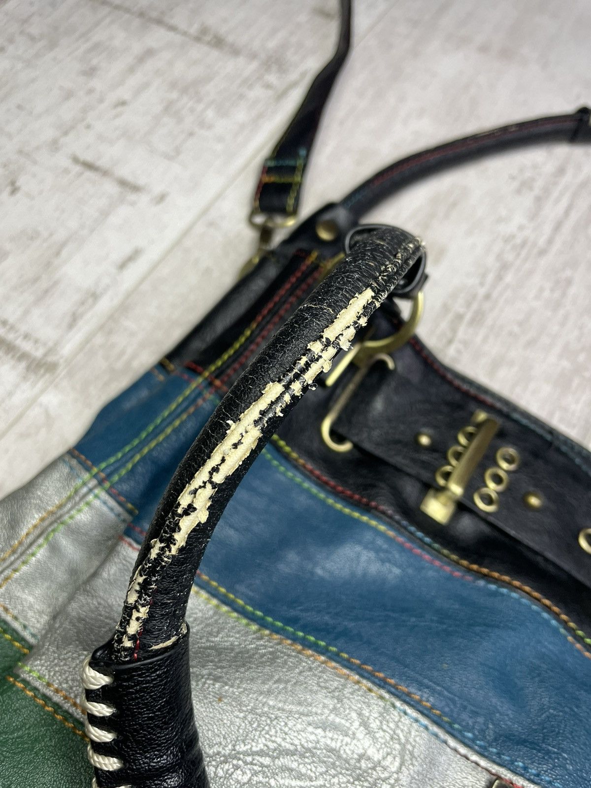 Dolce & Gabbana Vintage 00’s Dolce & Gabbana Y2K Striped Leather Bag RARE Size ONE SIZE - 8 Thumbnail