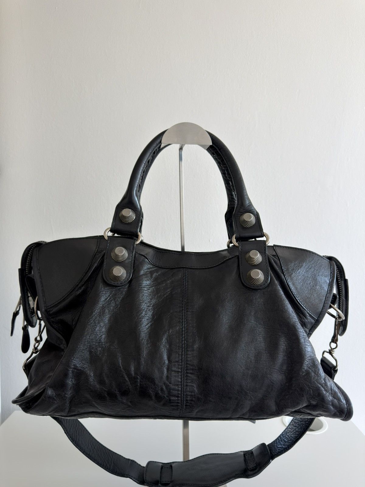 Balenciaga Black 21 Giant Stud Part-Time City Bag