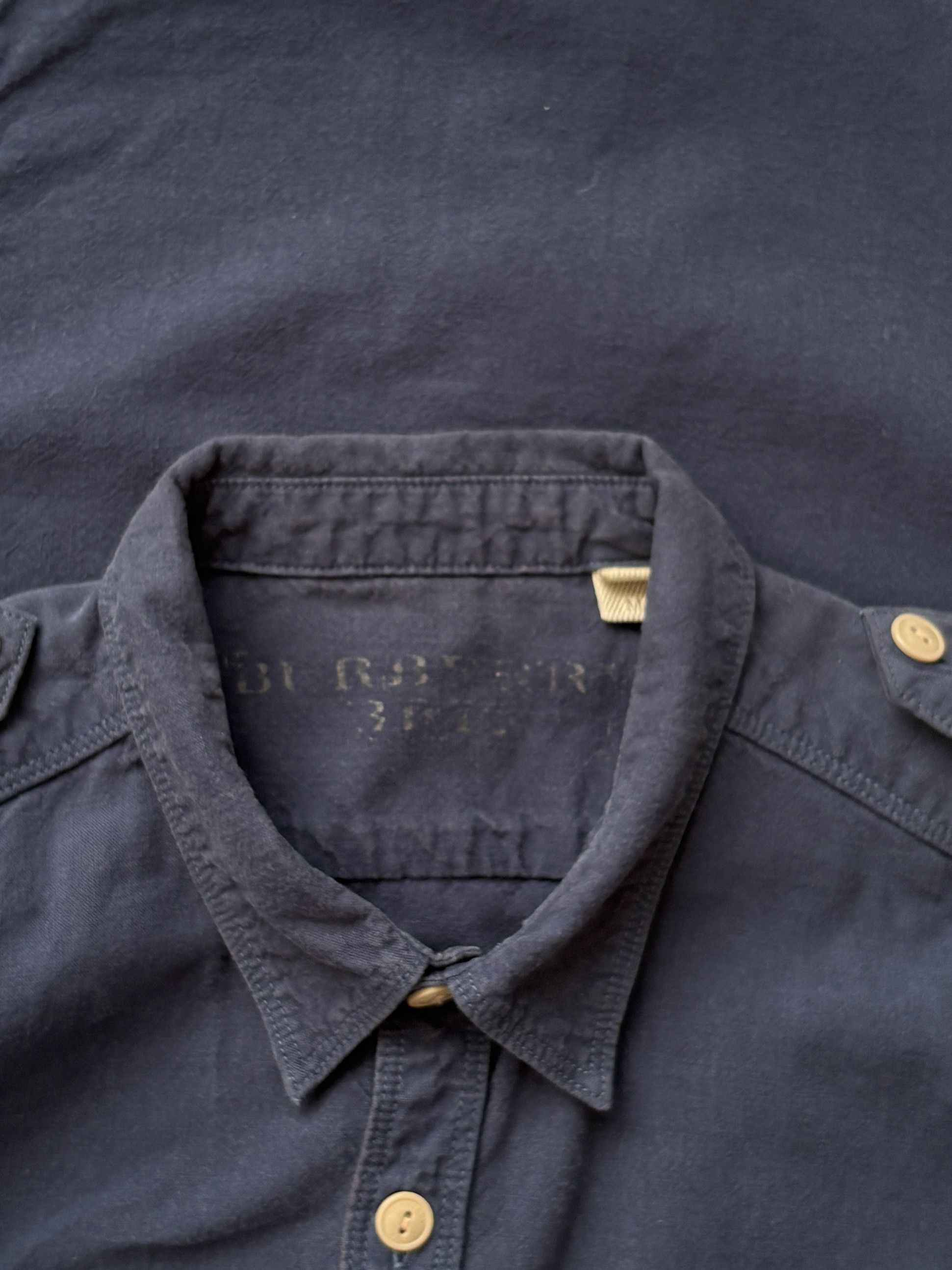 Burberry ⚡️QUICK SALE⚡️Burberry Blue Button-Up Shirt with Epaulettes Size US M / EU 48-50 / 2 - 4 Thumbnail