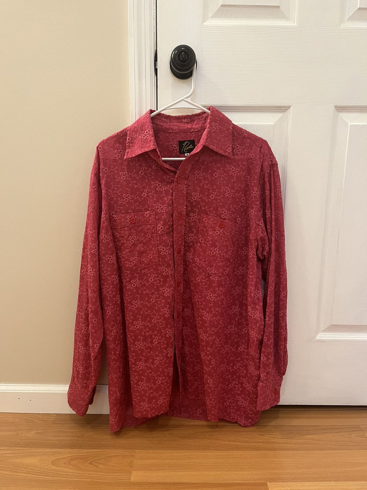 Needles Needles Cut-Off Pink Floral Embroided Shirt Size US M / EU 48-50 / 2 - 2 Thumbnail