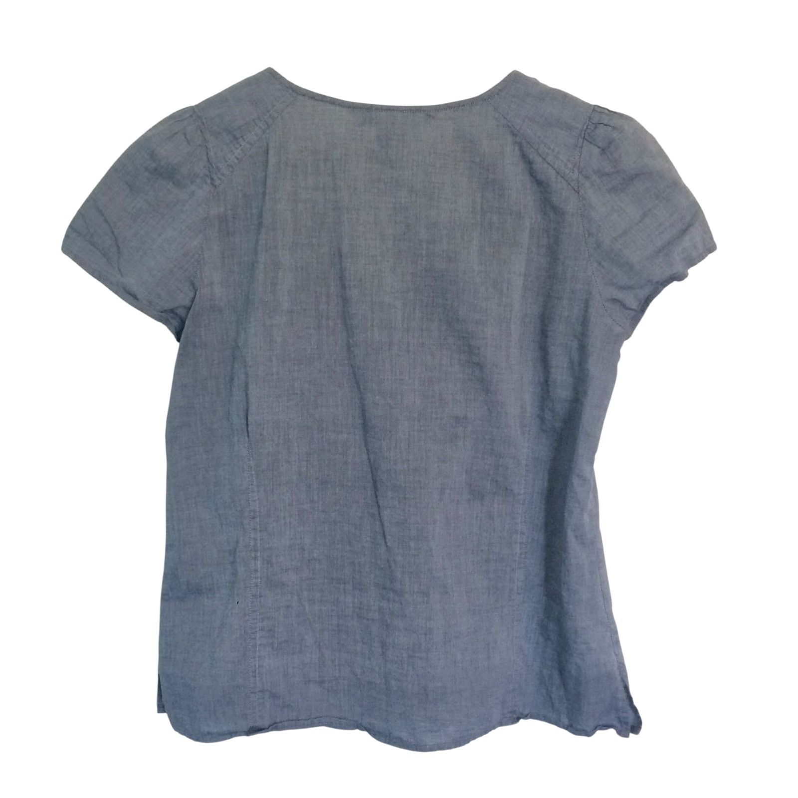 Marc by Marc Jacobs Marc by Marc Jacobs Blue Chambray Ruffle Jabot Blouse Top Size XS / US 0-2 / IT 36-38 - 3 Thumbnail