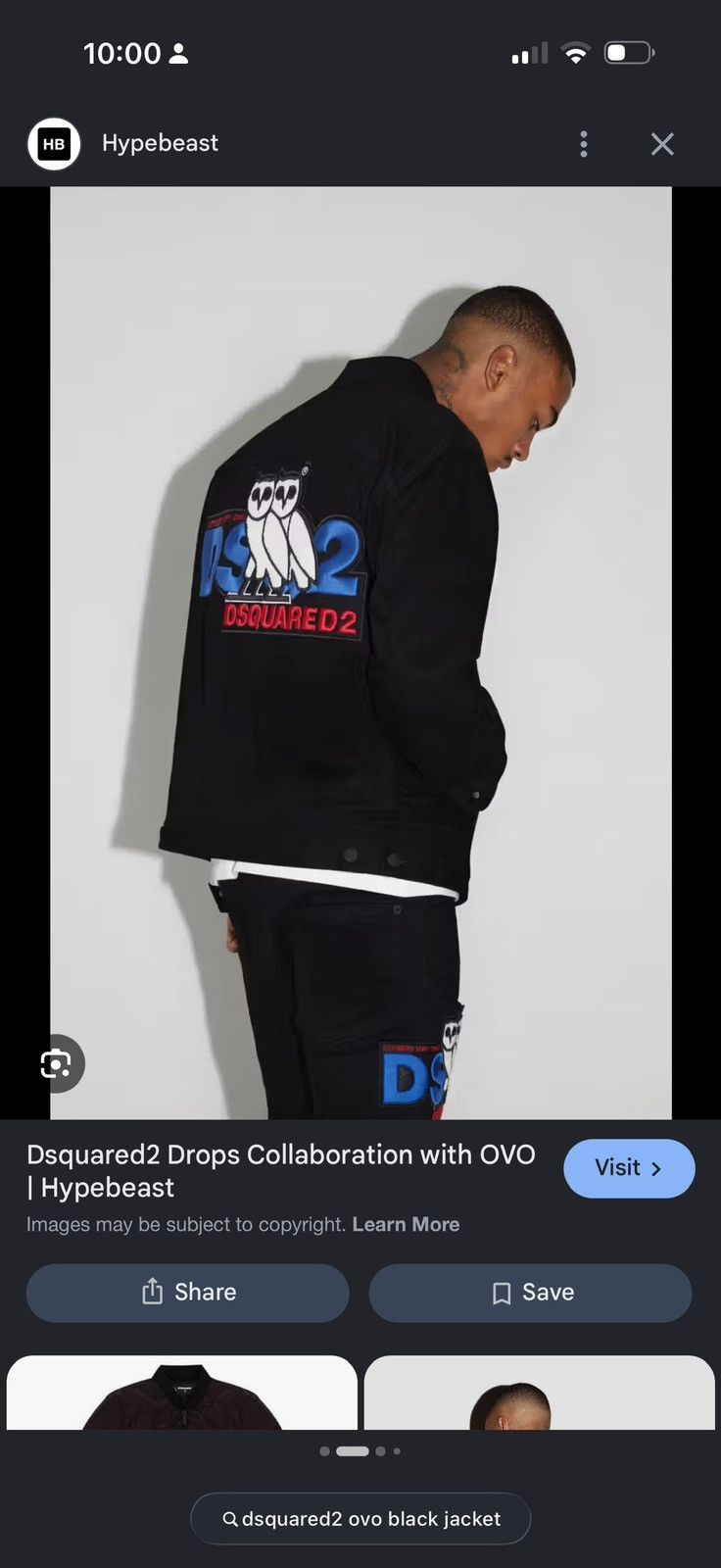 Dsquared2 Dsquared2 x October’s Very Own New Black Jean Jacket Size US S / EU 44-46 / 1 - 2 Thumbnail