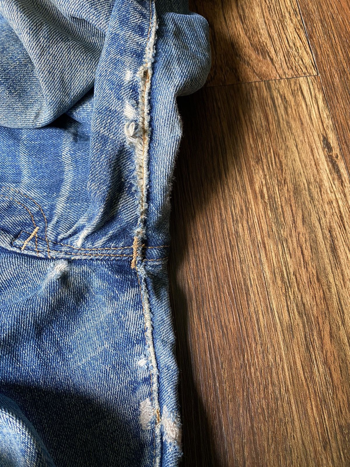 Levi's × Levi's Vintage Clothing × Vintage W35x32 vintage 60s levi's 501 repaired redline denime Size US 35 - 12 Thumbnail