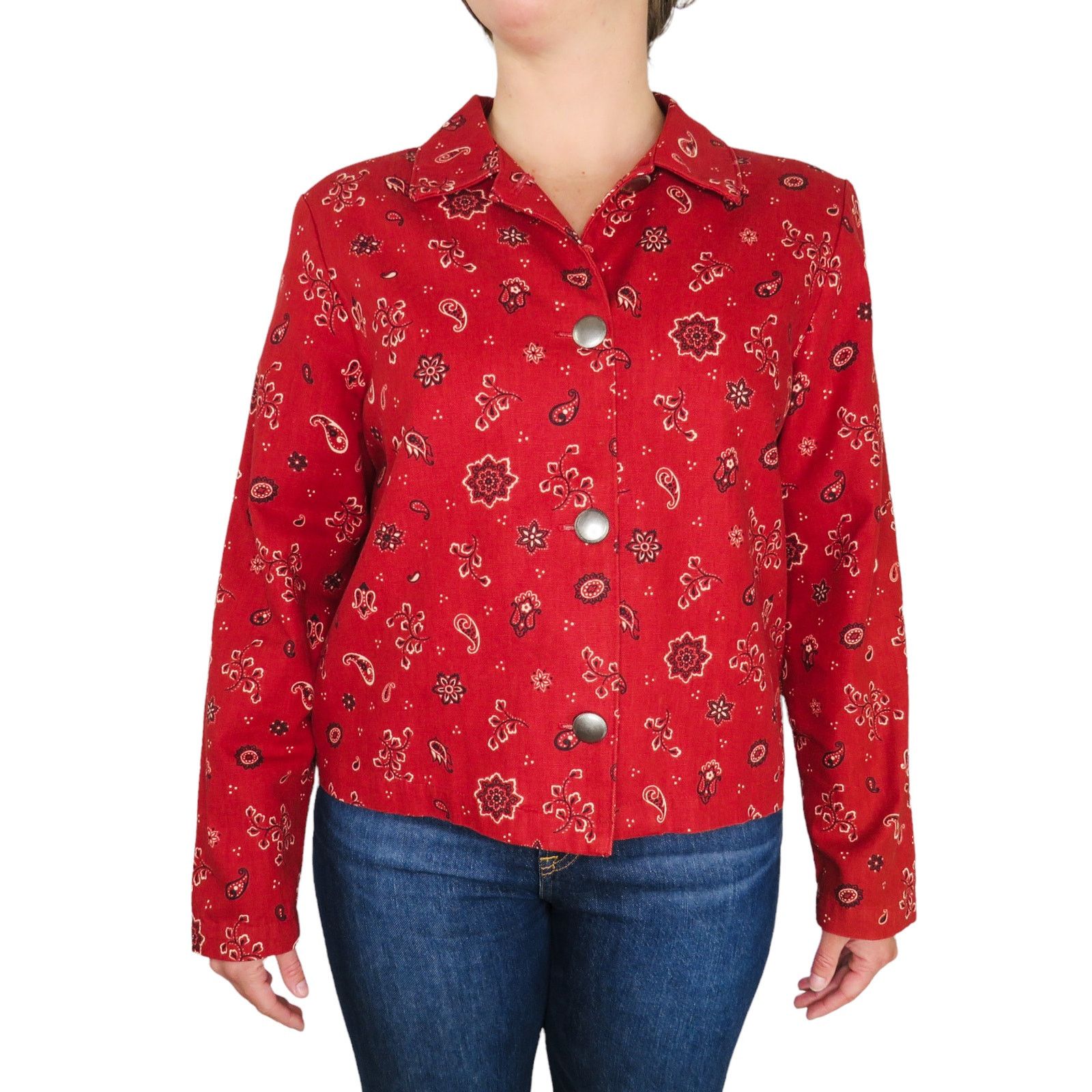 Vintage ORVIS Vintage Red Bandana Paisley Pattern Jacket Medium Size M / US 6-8 / IT 42-44 - 1 Thumbnail
