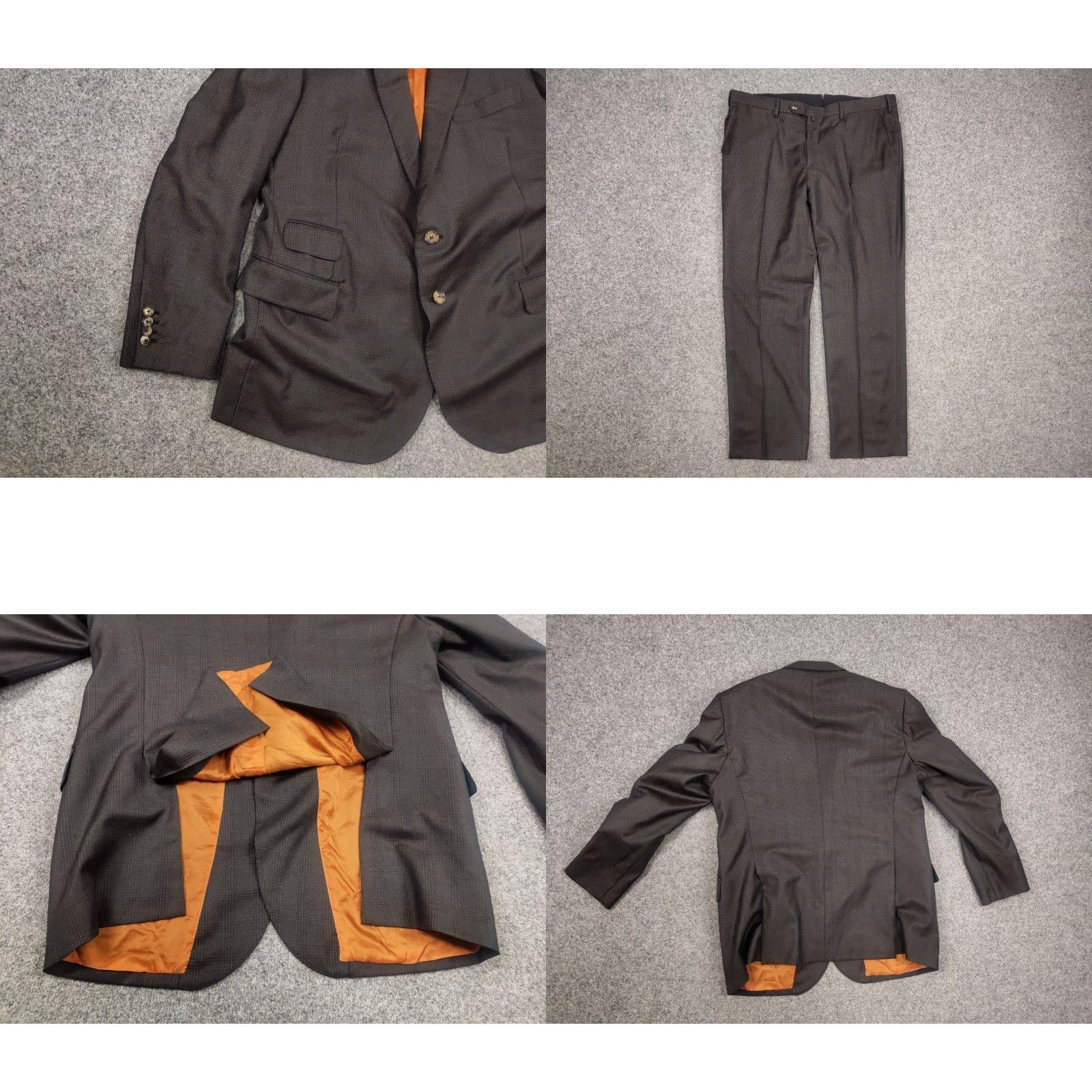 Ermenegildo Zegna Ermenegildo Zegna Electa Check brown Classic Wool Suit Blazer Pants XL Mens 2 Piece Set Brown Check Wool Suit Jacket Pants 2 Piece Suit Size 46R - 8 Thumbnail