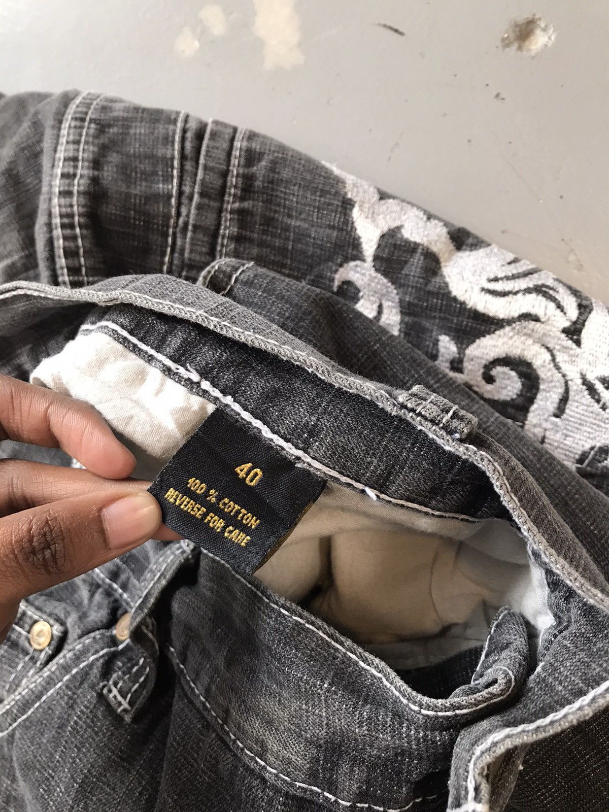 C1RCA × Southpole × Vintage Vintage cir ca white thread embroidered loose fit denim Size US 40 / EU 56 - 11 Thumbnail