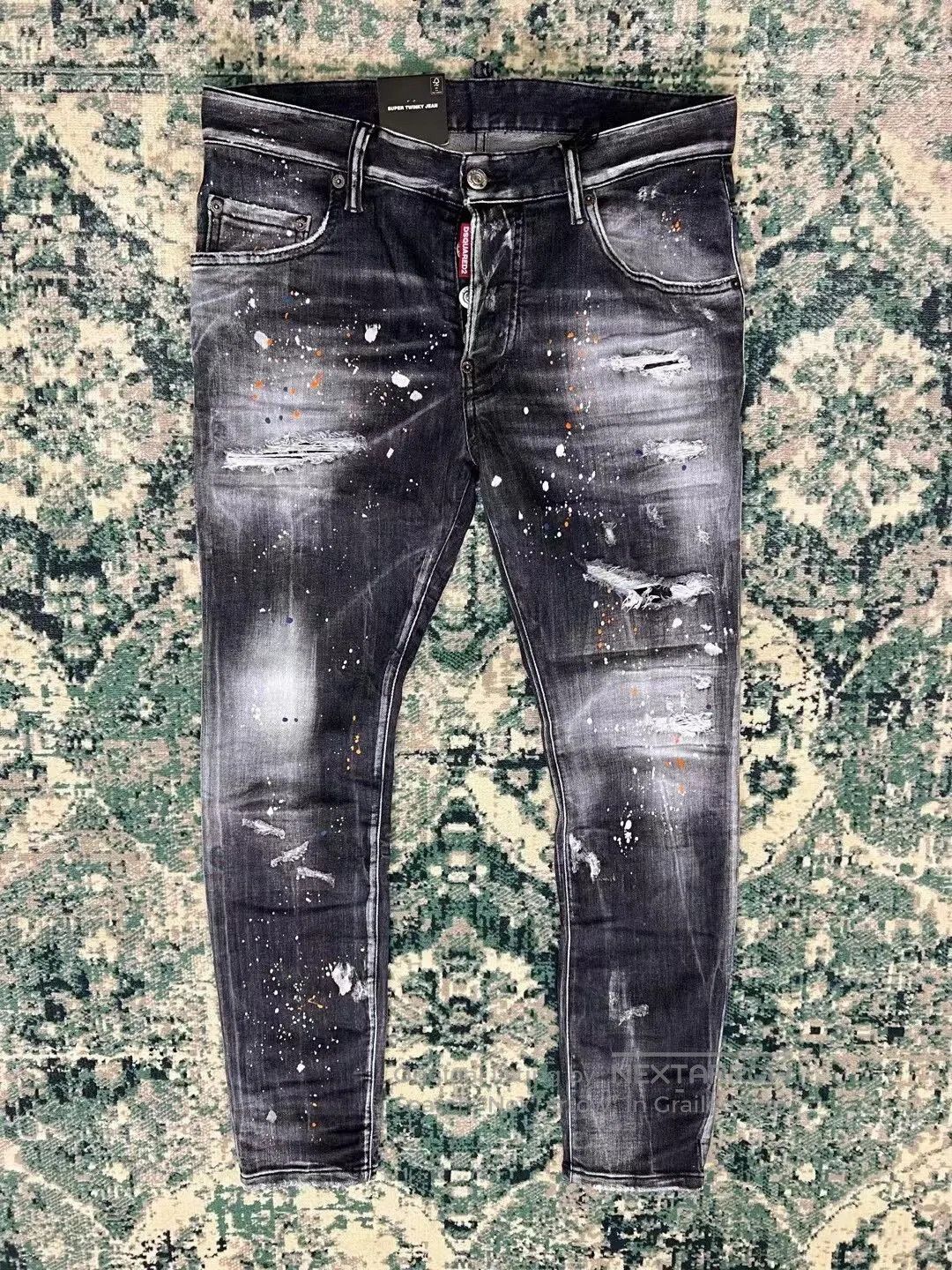 Dsquared2 dsquared2 black gray patchwork skinny jeans. Size US 34 / EU 50 - 1 Thumbnail