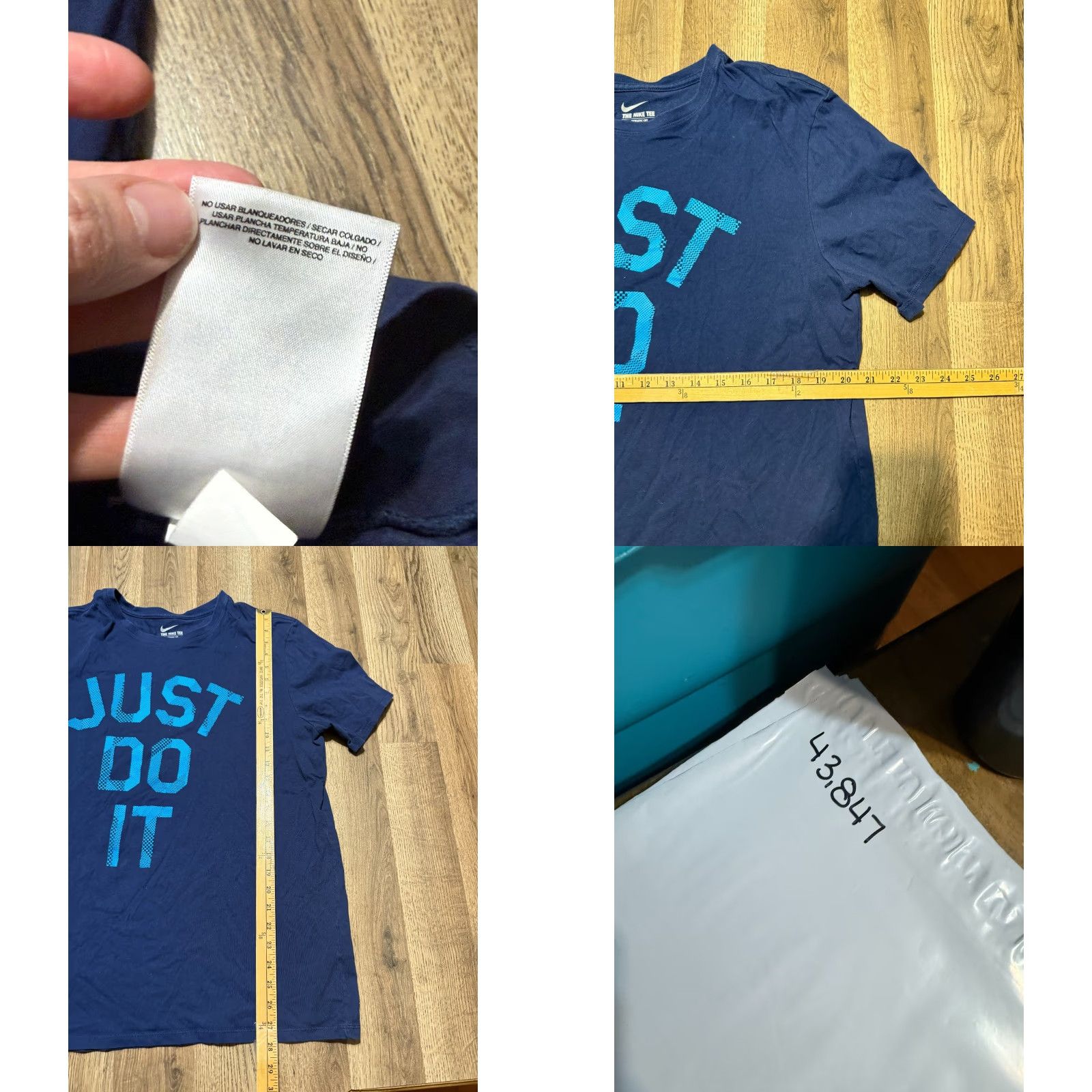 Nike Nike Shirts Men XL Blue Short Sleeve Crew Neck Just Do It Print Dri-Fit Size US XL / EU 56 / 4 - 8 Thumbnail