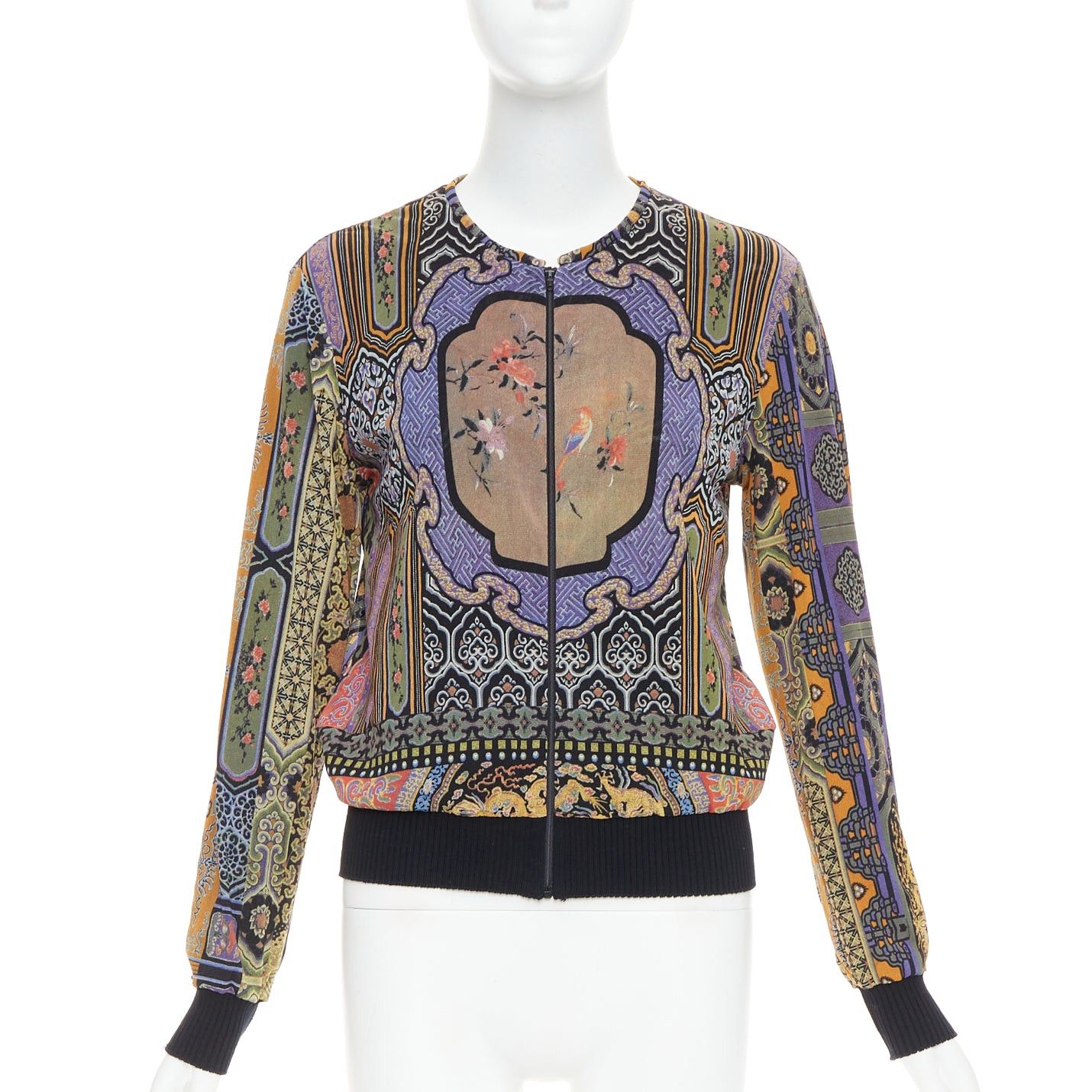 Vivienne Tam rare VIVIENNE TAM purple Dynasty chinoiserie dragon birds print bomber jacket Size M / US 6-8 / IT 42-44 - 1 Thumbnail