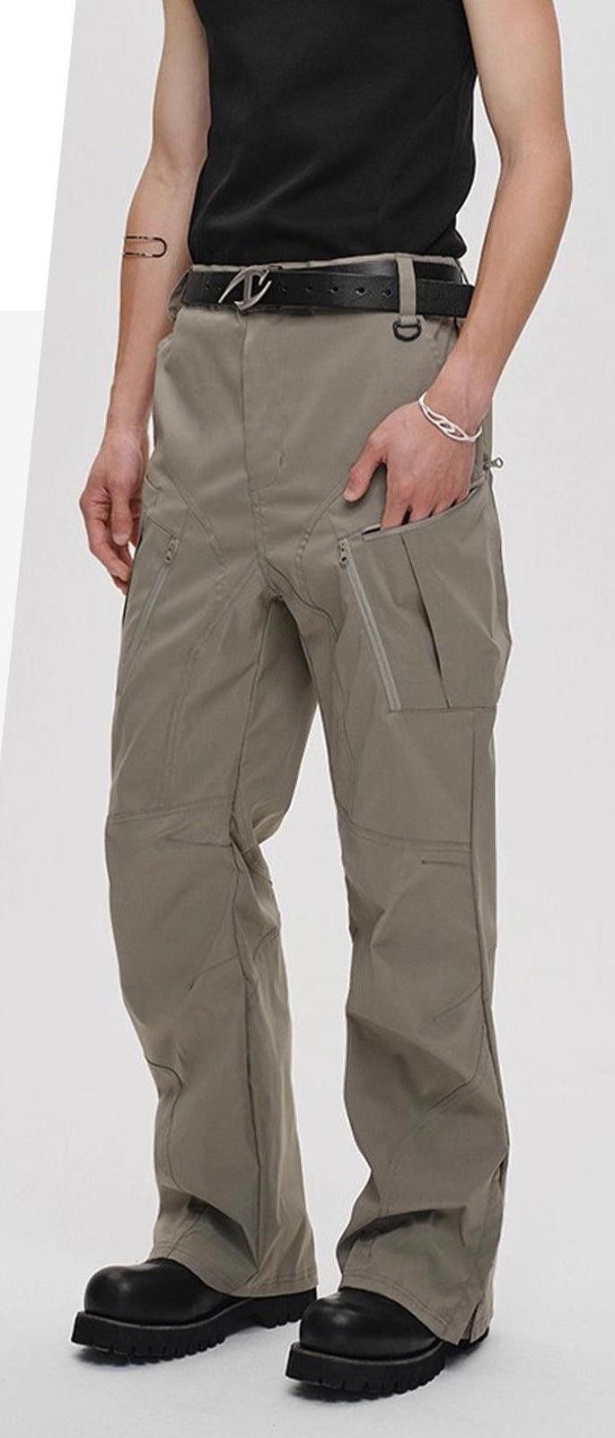 Japanese Brand Black Loose Fit Cargo Pants, Utility Style Trousers Size US 32 / EU 48 - 4 Thumbnail