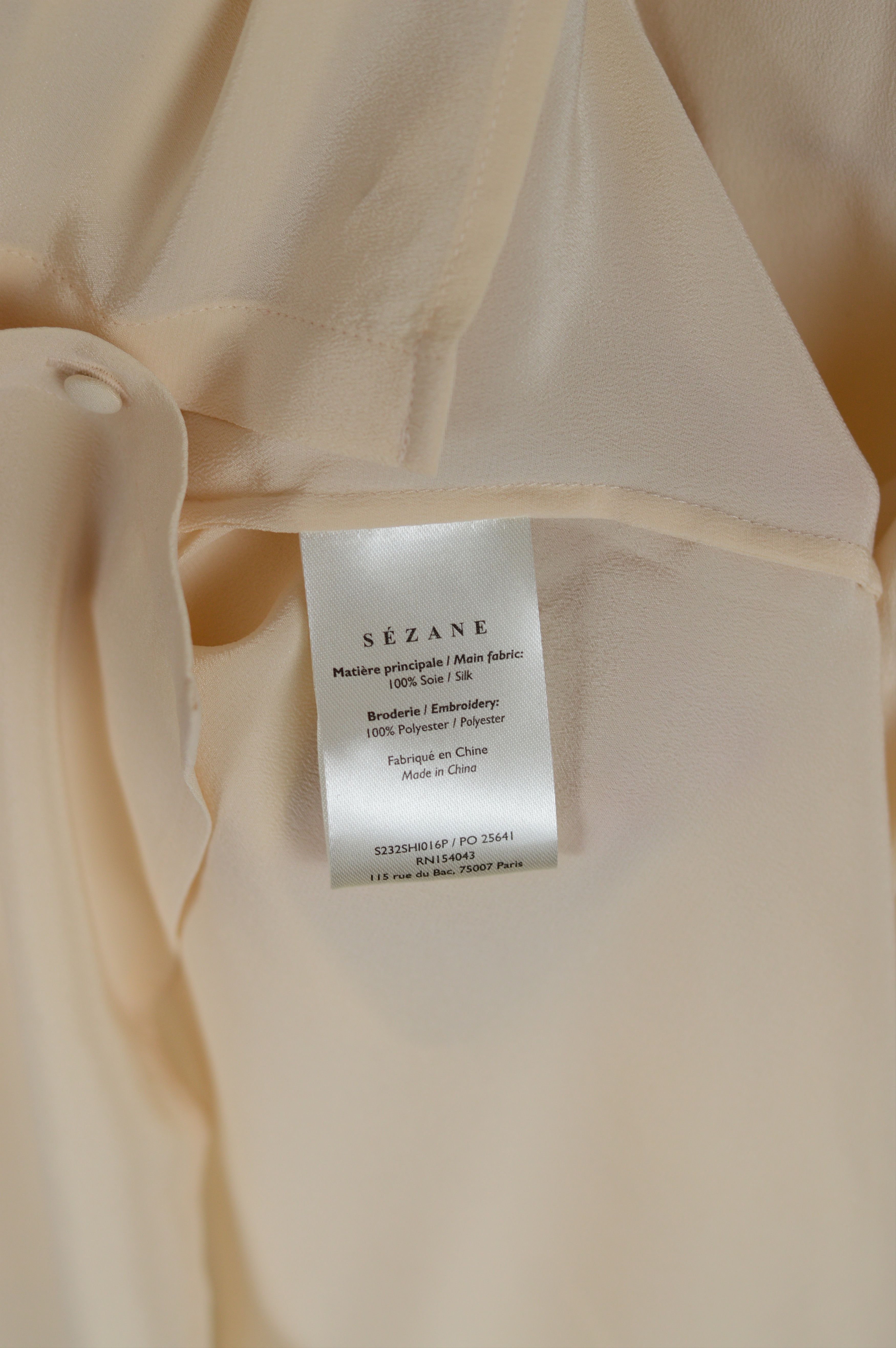Sezane Sezane Silk Creamy Shirt Buttons up Size L / US 10 / IT 46 - 5 Thumbnail