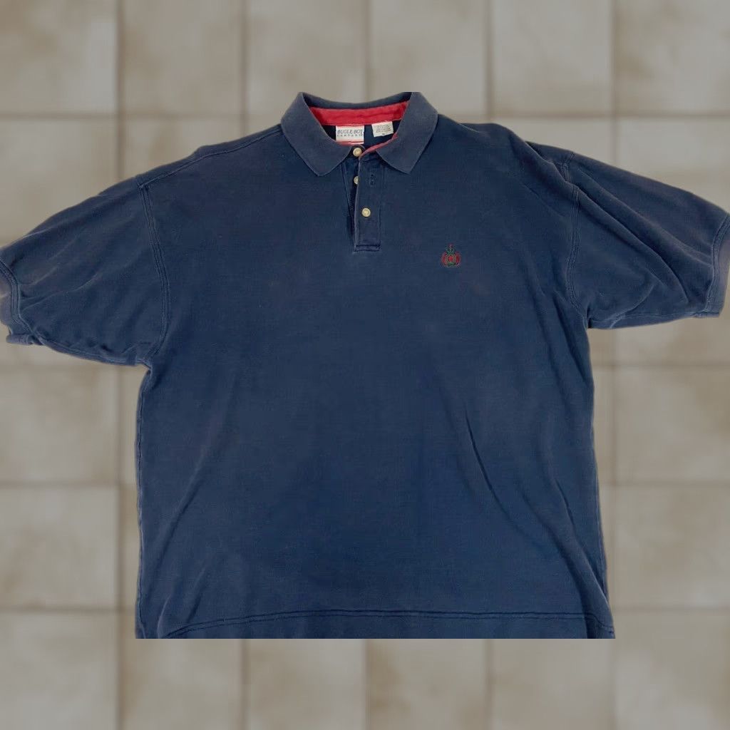Bugle Boy Bugle Boy Polo Shirt XL Blue Mens Short Sleeve Collared Logo Classic Knit Polyester Golf Size US XL / EU 56 / 4 - 1 Thumbnail
