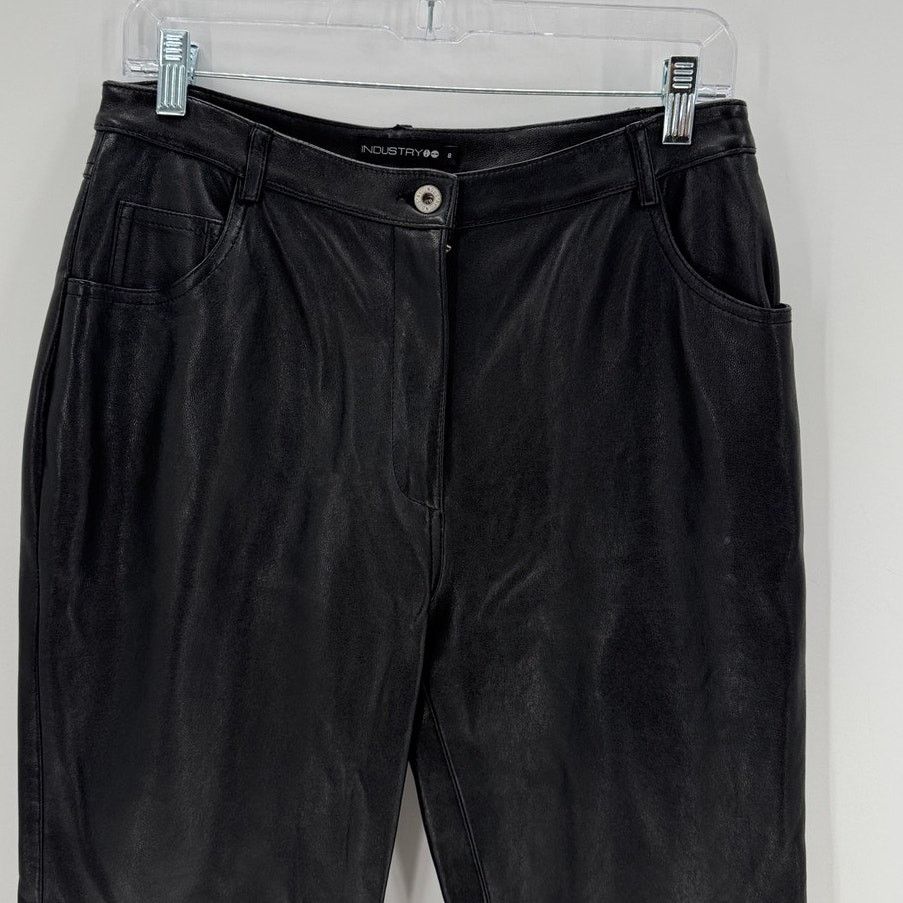Other Industry black leather high waisted bootcut pant size 8 Size 30" / US 8 / IT 44 - 3 Thumbnail