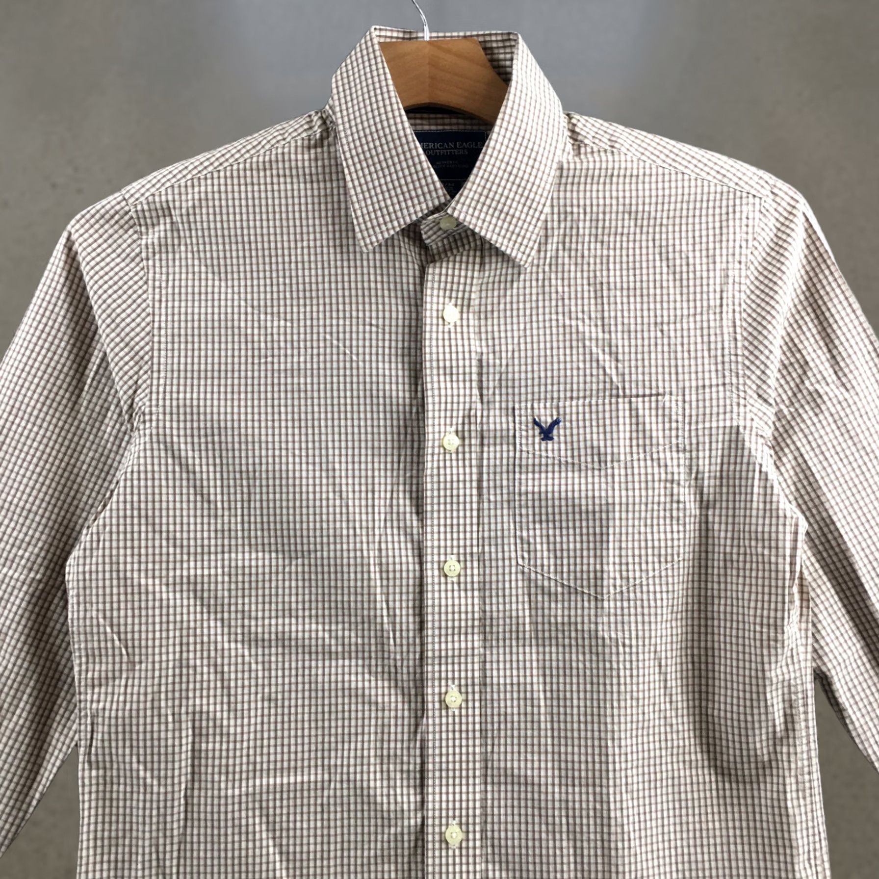 American Eagle Outfitters American Eagle Outfitters Shirt Mens Medium Brown Check Button Down Size US M / EU 48-50 / 2 - 1 Thumbnail
