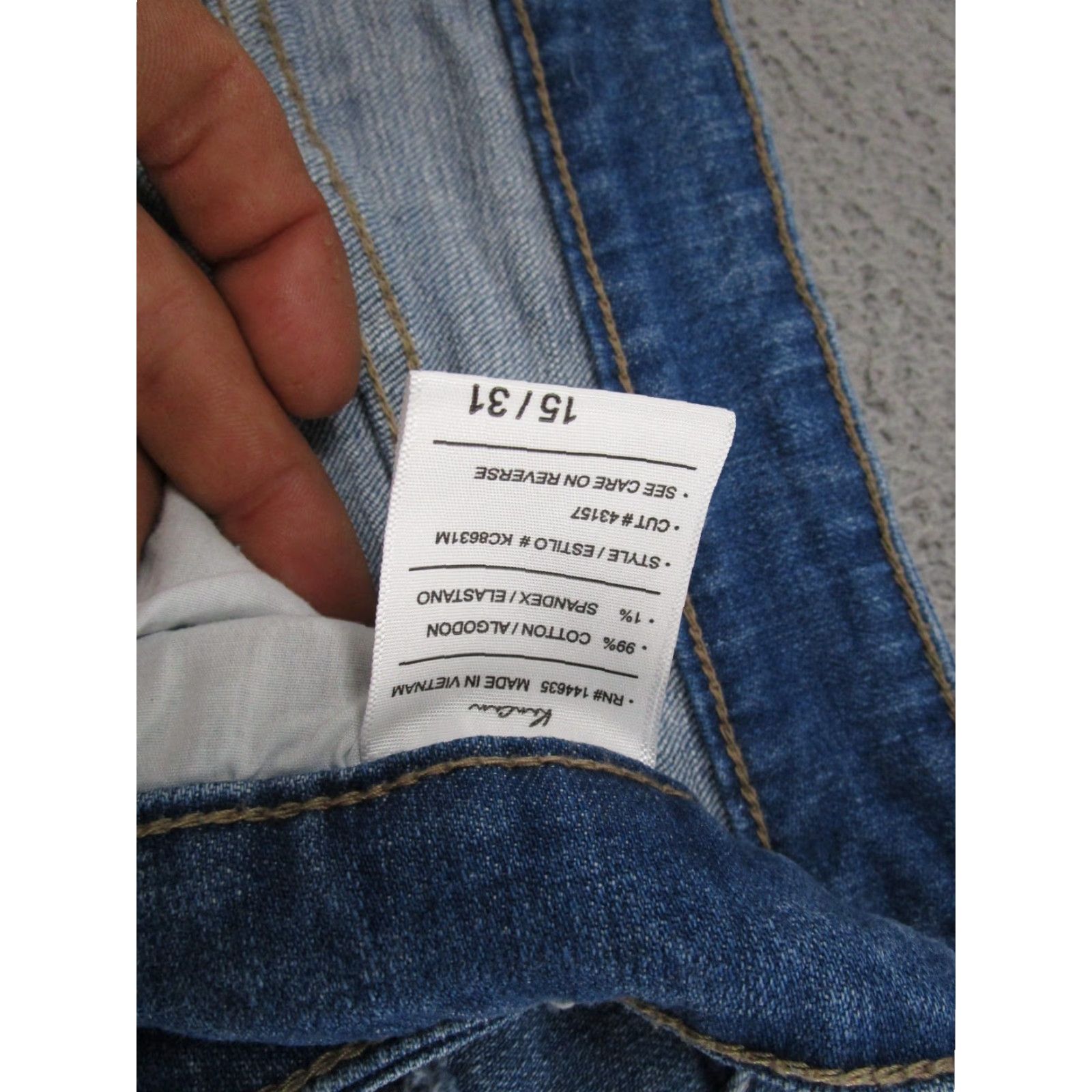 Vintage Kancan Women’s Blue Stretch Denim Jeans Size 15 Regular Distressed High Rise Jeans Size 36" / US 14 / IT 50 - 5 Thumbnail