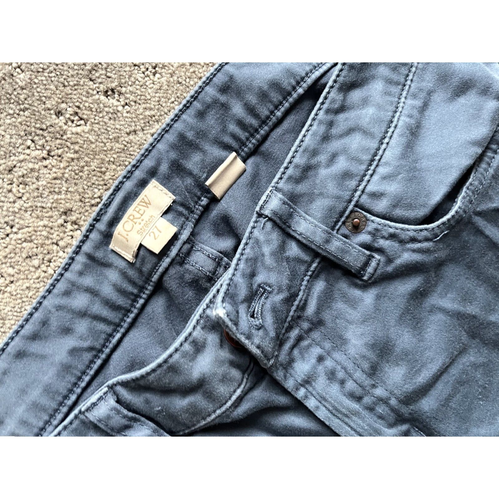 J.Crew J.CREW Jeans Women's 27 Blue Sateen Skinny Stretch Mid Rise 5-Pocket Cotton Blend Womens Size 27" / US 4 / IT 40 - 5 Thumbnail
