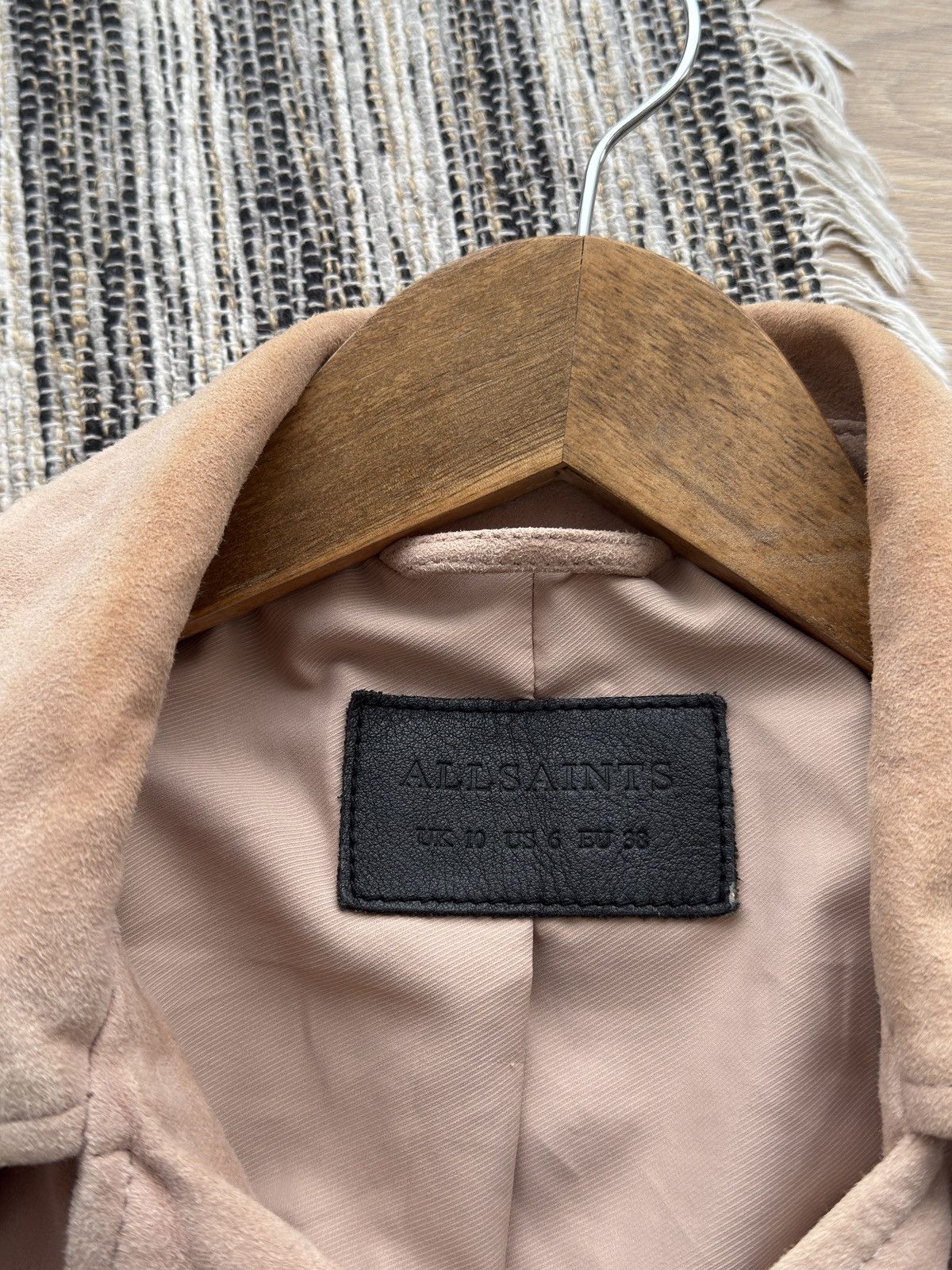 Allsaints ALL SAINTS Powder Pink Suede Balfern Biker Jacket Women’s Size M / US 6-8 / IT 42-44 - 10 Thumbnail