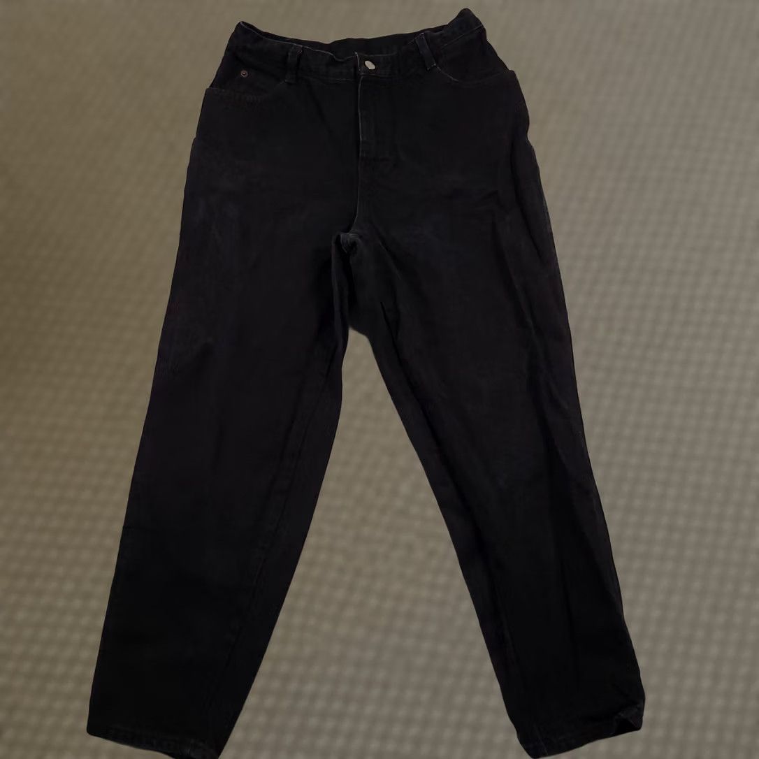 Vintage VINTAGE Gitano Mom Jeans Women's 12P Black Denim Tapered High Rise 80s 90s Mens? Size 34" / US 12 / IT 48 - 1 Thumbnail