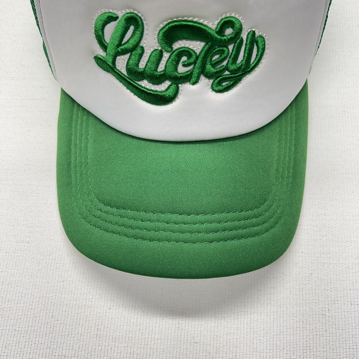 Vintage Lucky Hat Green Snapback Trucker Embroidered Adjustable Mesh Size ONE SIZE - 4 Thumbnail