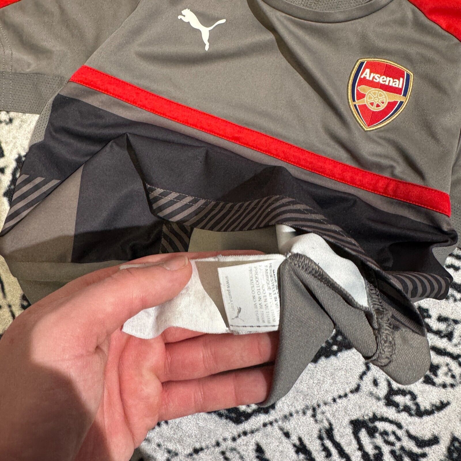 Puma × Vintage Vintage Puma Gray Polyester Jersey T-Shirt Size XS Arsenal Size US XS / EU 42 / 0 - 7 Thumbnail