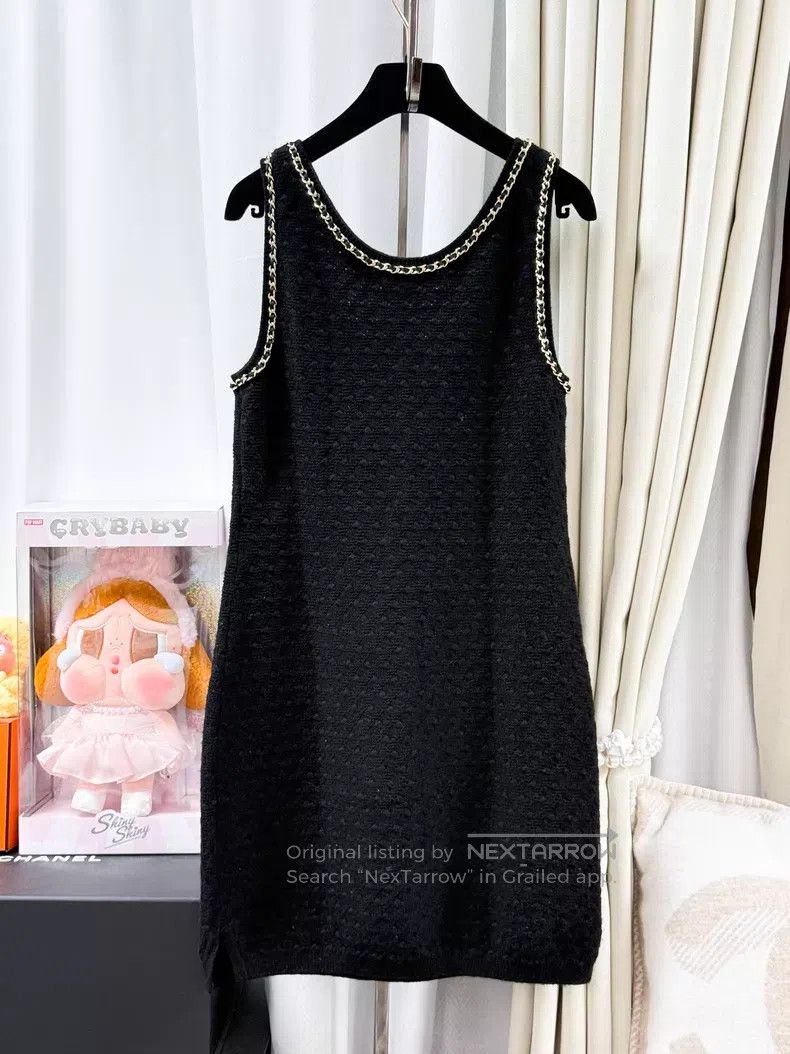 Chanel Chanel Leather chain rolled edge two-pocket sleeveless kni Size XS / US 0-2 / IT 36-38 - 3 Thumbnail