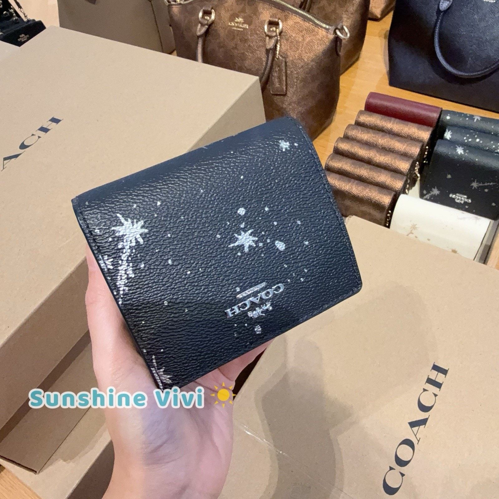 Coach NWT Coach Snap Wallet With Star Print CCL97, Silver Black Size ONE SIZE - 2 Thumbnail