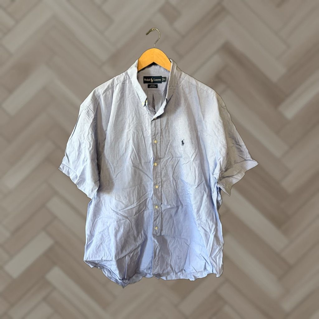 Polo Ralph Lauren Y2K Polo Ralph Lauren Mens Blue Short Sleeve Button Up Shirt XL Size US XL / EU 56 / 4 - 1 Thumbnail
