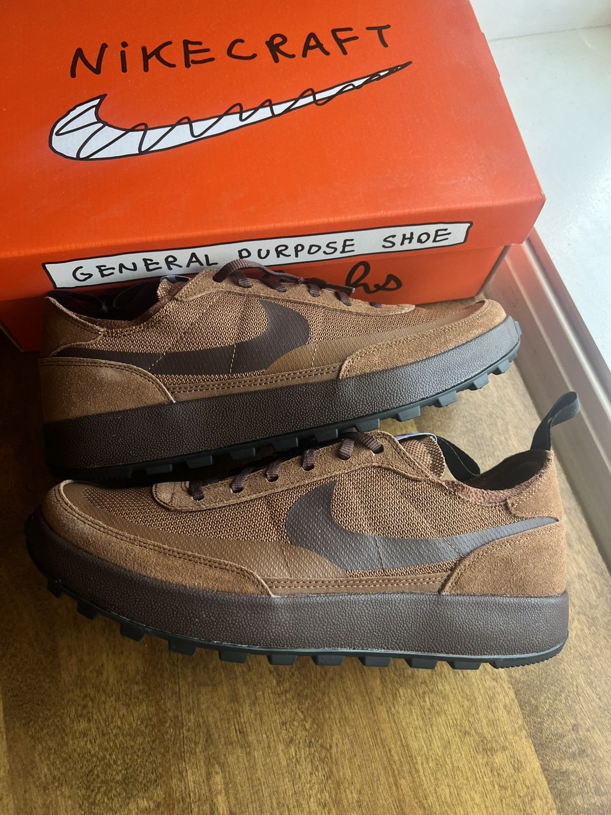 Nike × Tom Sachs Nike Tom Sachs General Purpose Shoe Brown Size US 11.5 / EU 44-45 - 1 Thumbnail