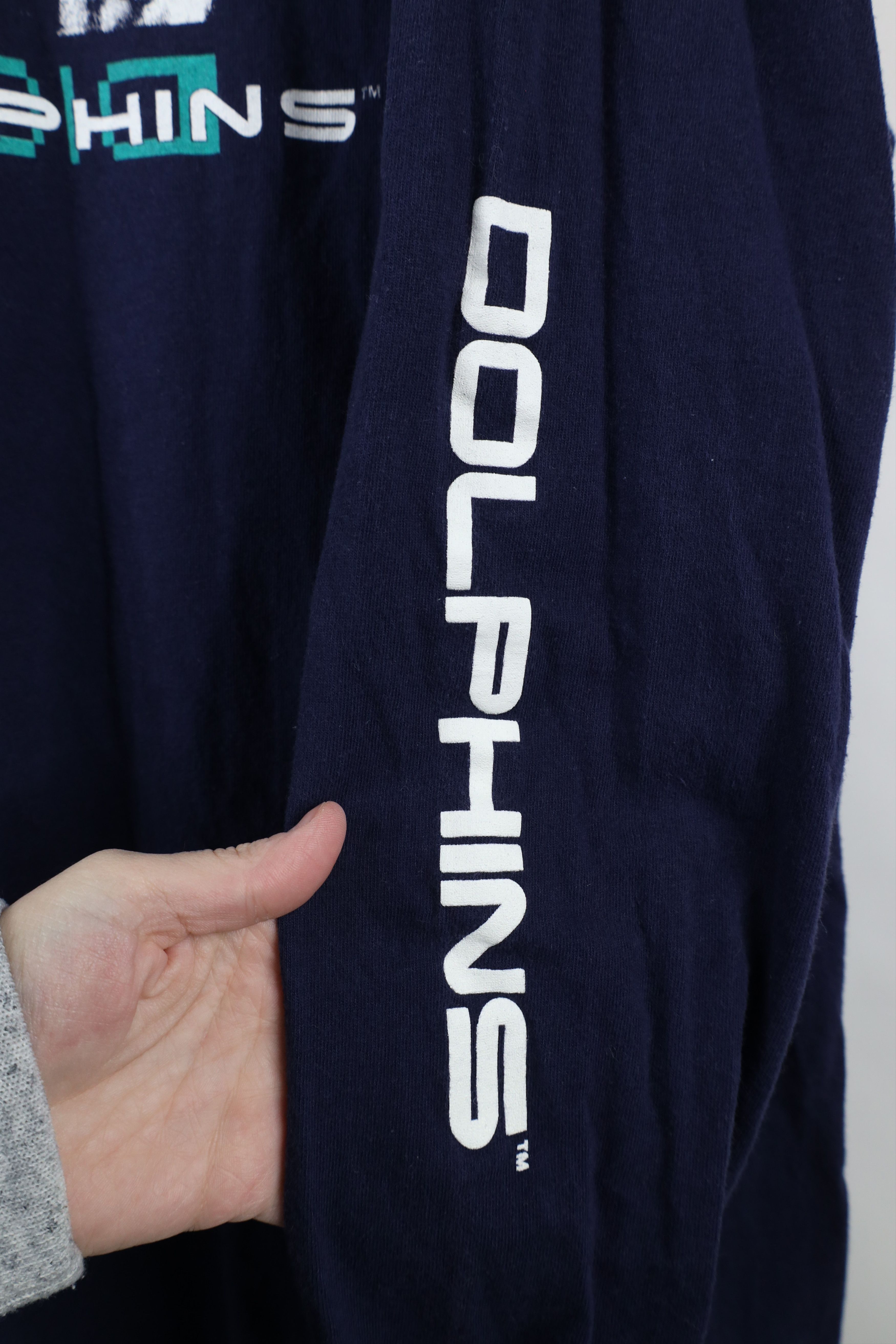 Majestic × Vintage Vintage 90s Majestic Football Long Sleeve T-Shirt Blue USA Size US XL / EU 56 / 4 - 4 Thumbnail