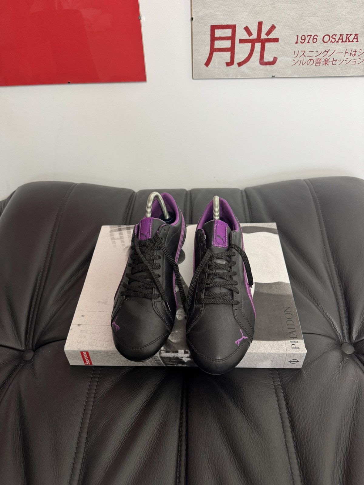 Puma Puma Speed Leather Hype Low Shoes Black Purple Vintage Y2k Size US 6 / IT 36 - 2 Thumbnail