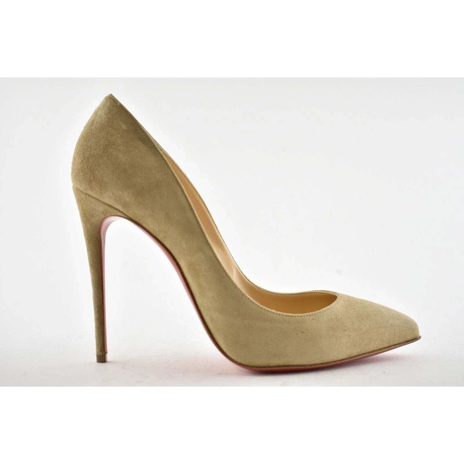 Christian Louboutin Pigalle Follies 100 Nocciola Nude Beige Suede Heel Pump 42 Size US 12 / IT 42 - 2 Thumbnail