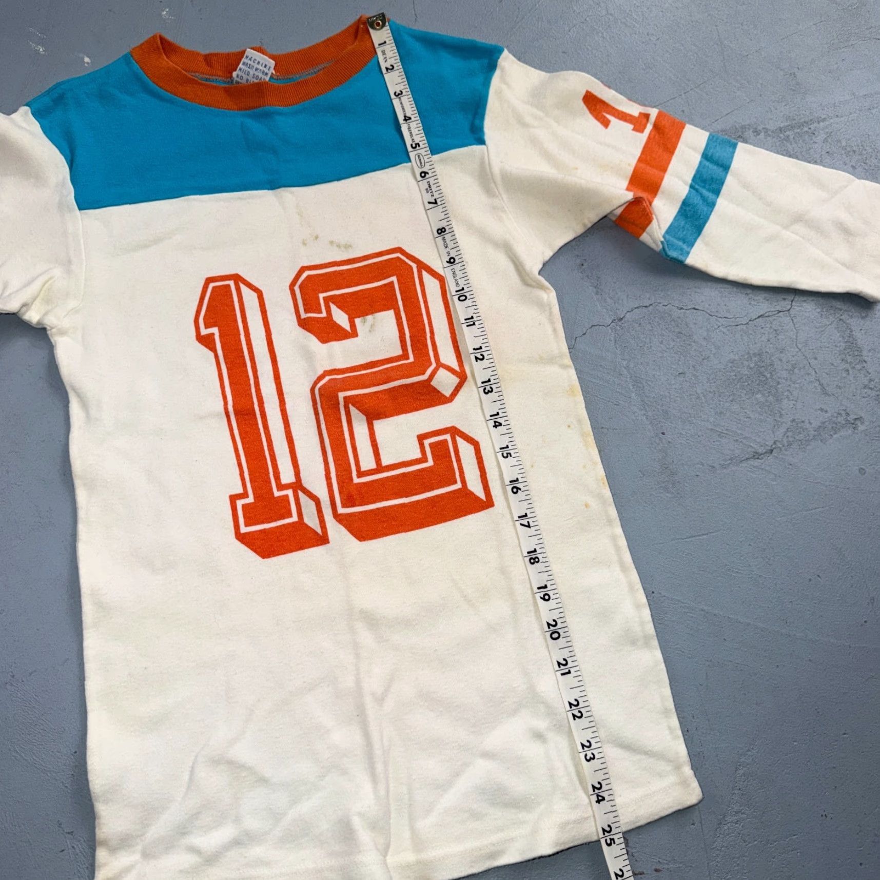 Vintage Vintage 70s Ego T-Shirt Jersey Raglan USA Blue Orange #12 Distressed Size US XS / EU 42 / 0 - 3 Thumbnail