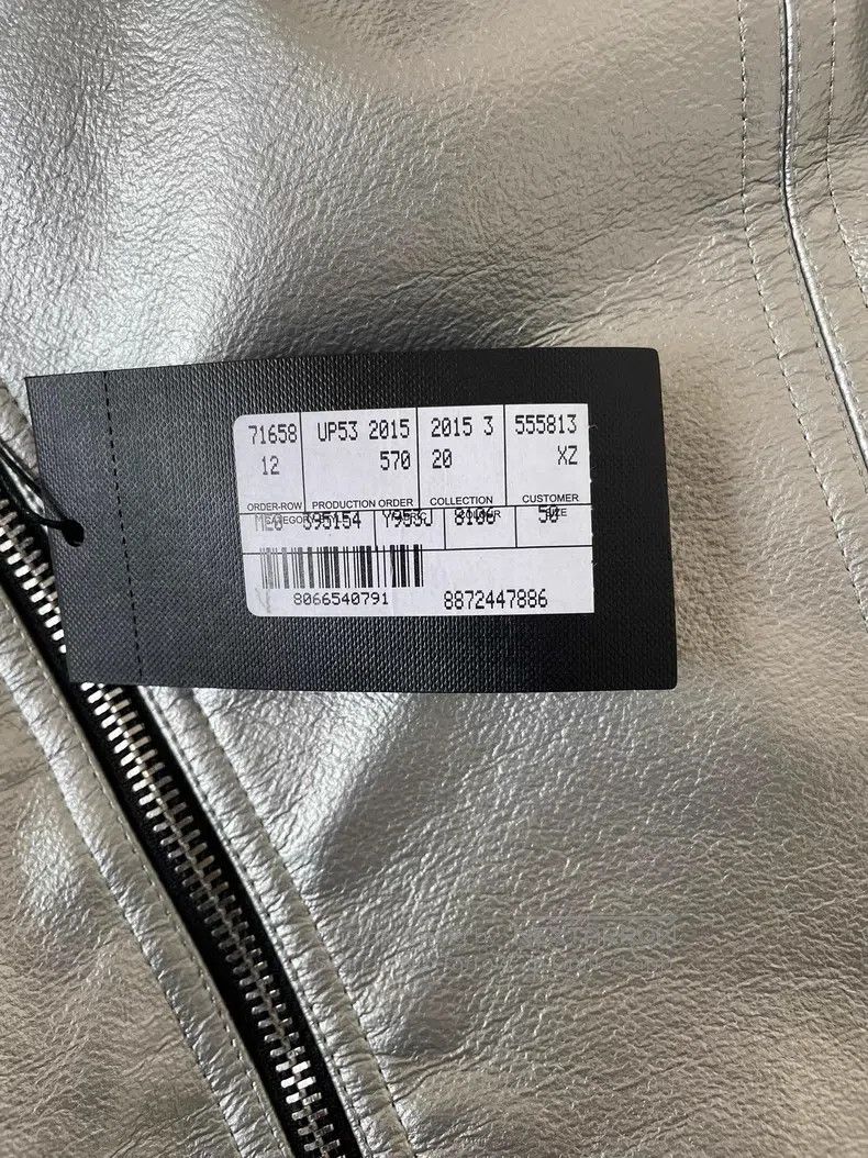Saint Laurent Paris Saint Laurent Paris Silver Lamb Leather Zip-Up Biker Jacke Size US M / EU 48-50 / 2 - 5 Thumbnail