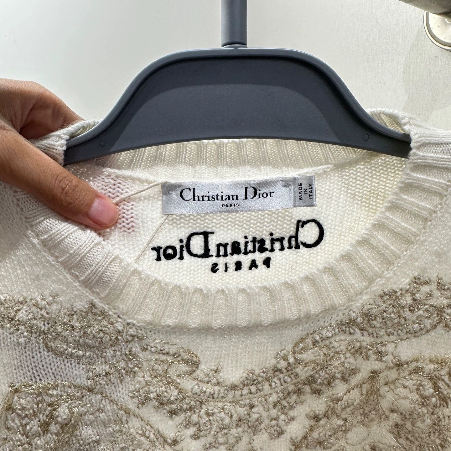 Christian Dior Monsieur Dior cashmere gold thread butterfly sweater 36 Size XS / US 0-2 / IT 36-38 - 3 Thumbnail