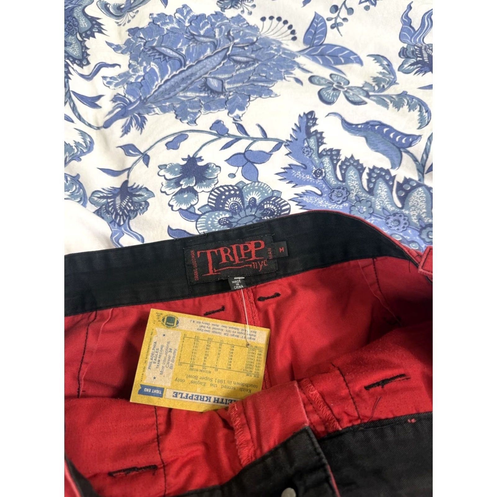 Trippen VINTAGE Tripp NYC Pants Size Medium Red Y2K Baggy Wide Leg Raver Men’s Size US 31 - 2 Thumbnail