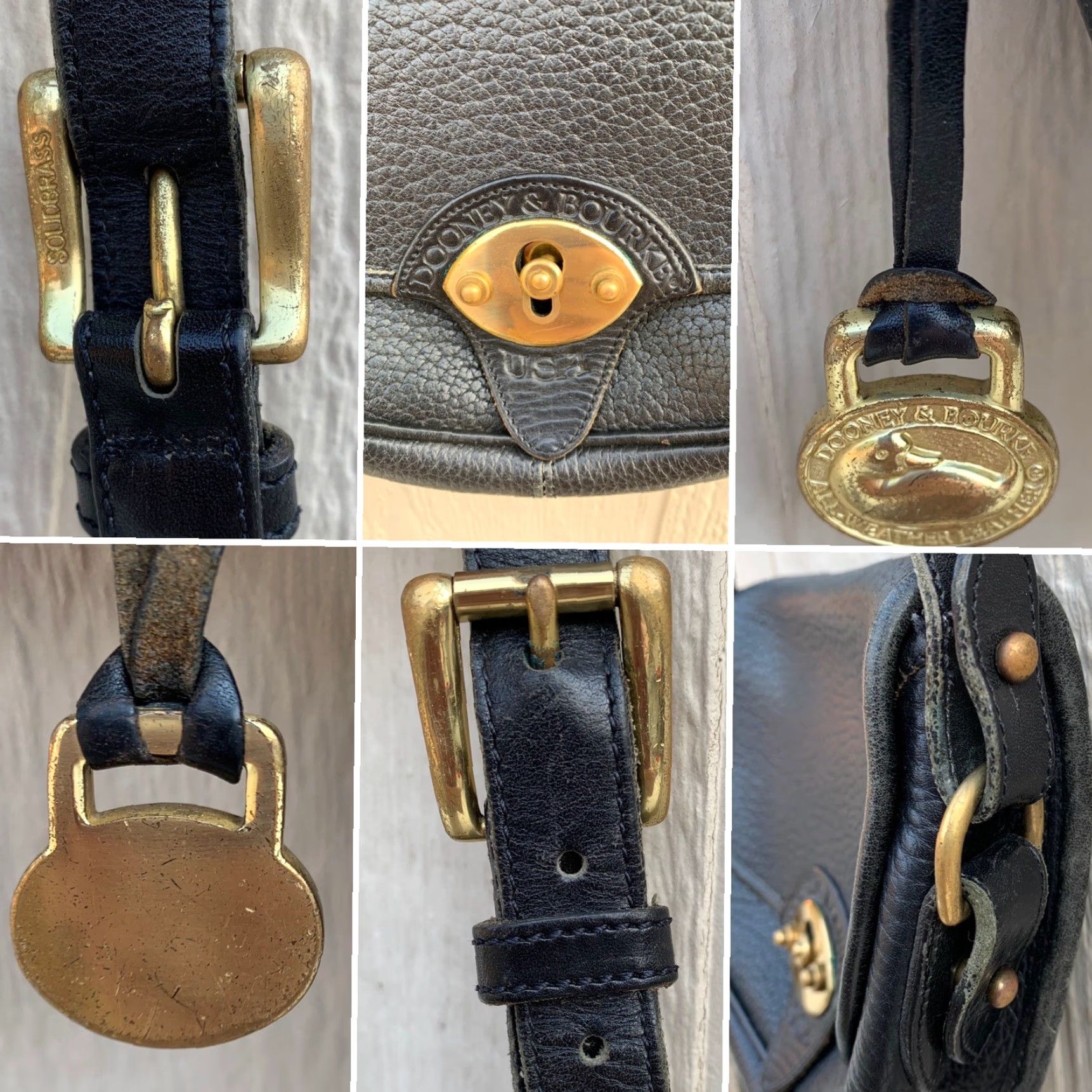Dooney & Bourke VINTAGE Dooney & Bourke Black Leather Crossbody Bag USA Made Brass Lock Adult Women Size ONE SIZE - 7 Thumbnail