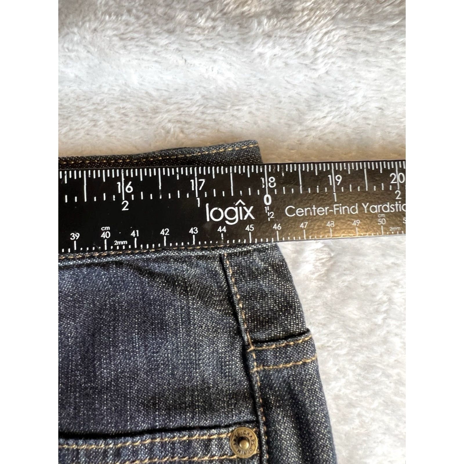 Chaps Chaps Jeans Womens 14 Denim 36x29.25 Blue Dark Wash Preppy Straight 5-Pocket Design Regular Jeans Womens Size 36" / US 14 / IT 50 - 7 Thumbnail