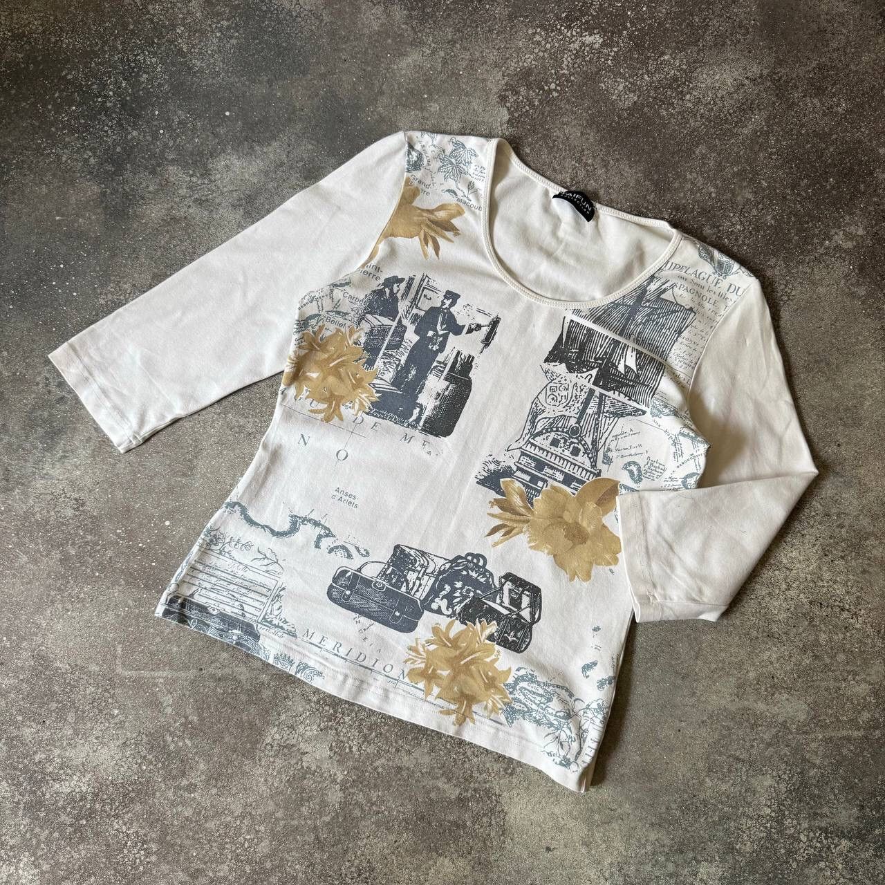 Hysteric Glamour × If Six Was Nine × Japanese Brand Amazing Printed 3/4 Sleeve Top (Jean Paul Gaultier style) Size M / US 6-8 / IT 42-44 - 1 Thumbnail