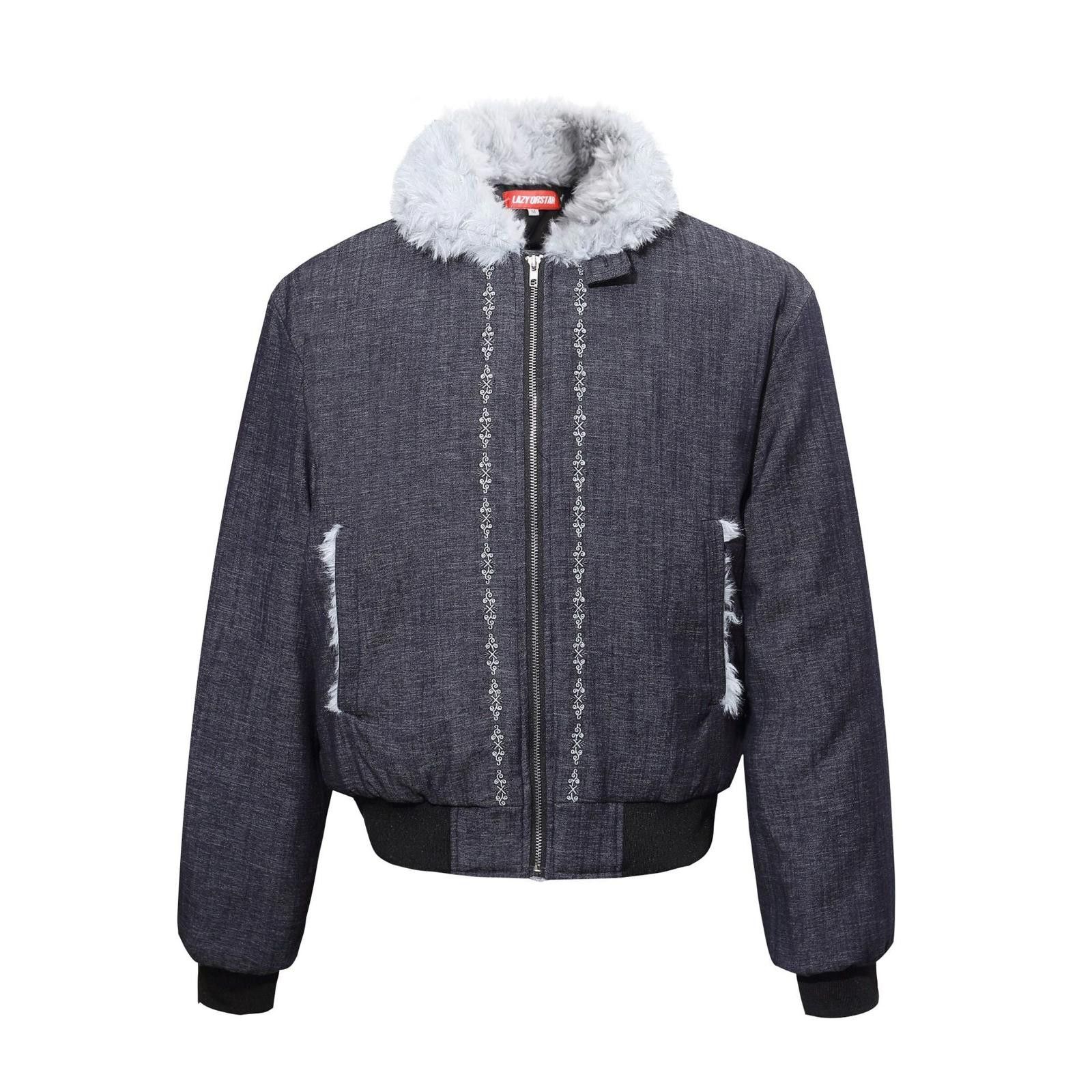 Japanese Brand Faux Fur Collar Bomber Jacket, Casual Outerwear Size US M / EU 48-50 / 2 - 1 Thumbnail