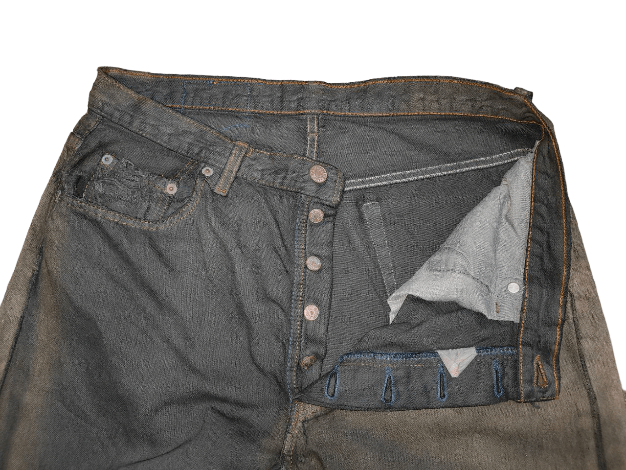 Levi's Thrashed Vintage Levi's 501 Worn Faded Denim Size US 33 - 7 Thumbnail