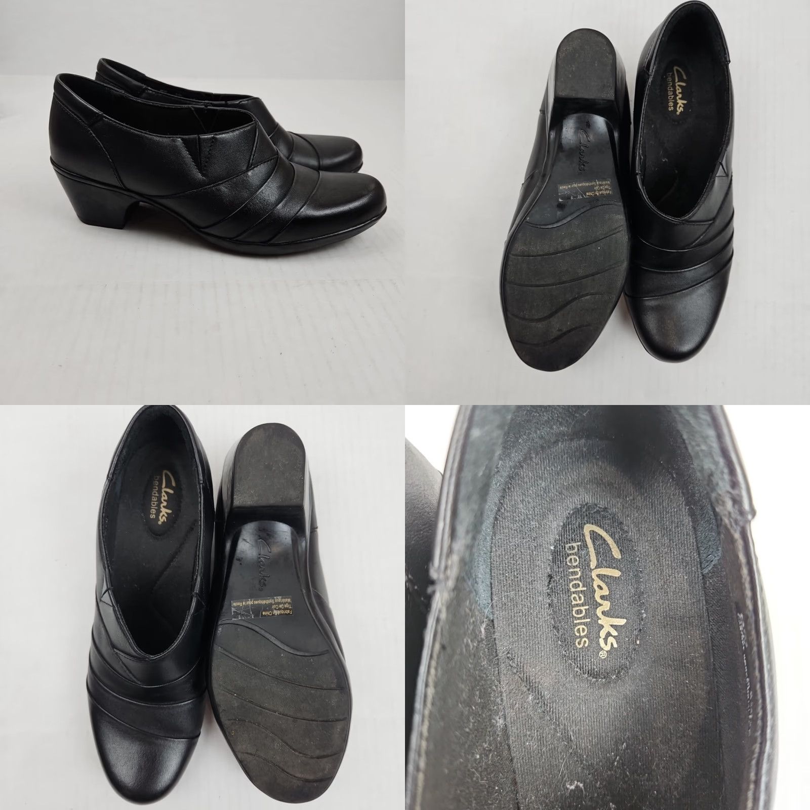 Clarks Clarks Bendables Booties Ingalls Loch Black Leather Pleated Women’s 9.5M Boots Size US 10 / IT 40 - 8 Thumbnail