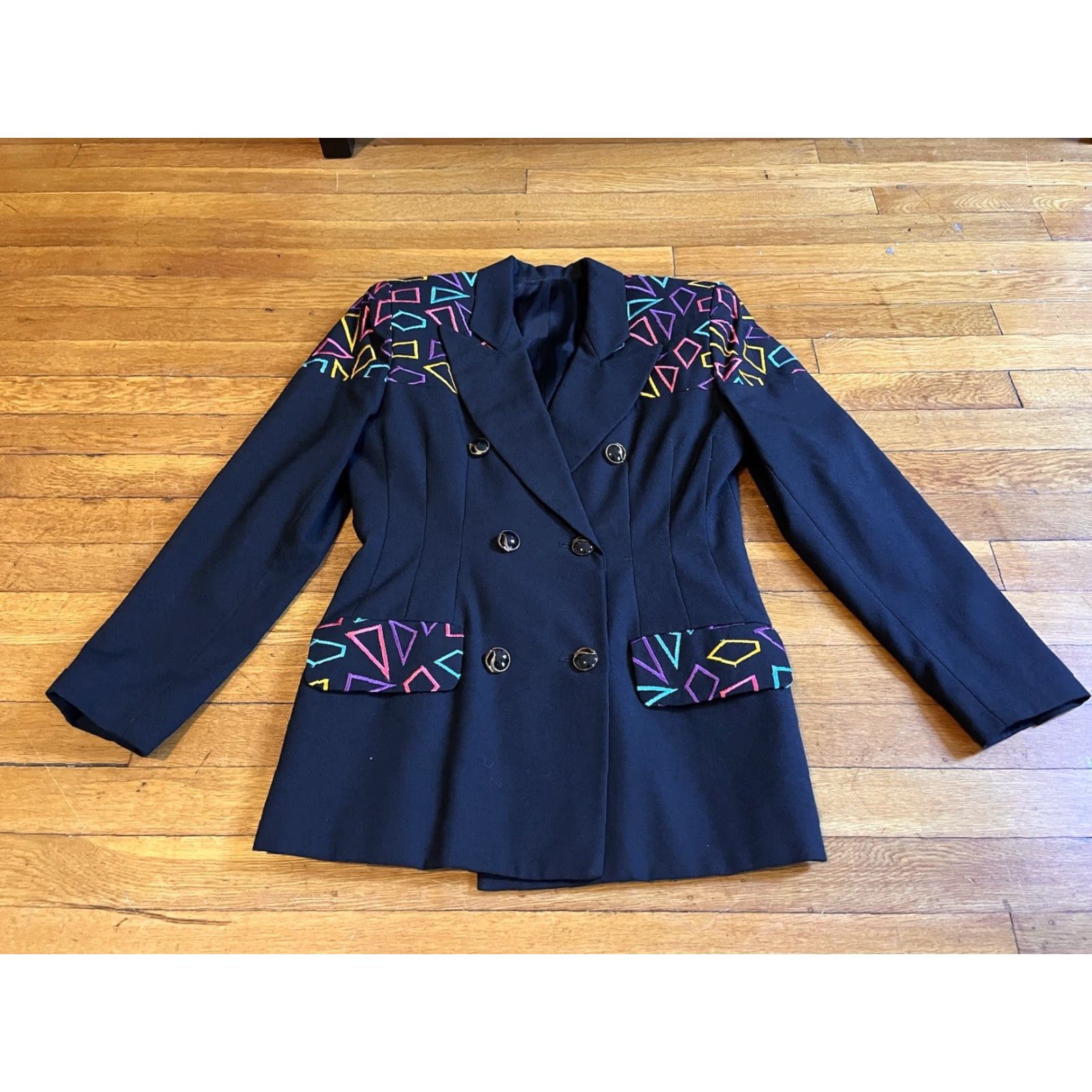 Vintage VINTAGE Rafael Skirt Suit Women’s 6 Black 90s Size 28" / US 6 / IT 42 - 3 Thumbnail