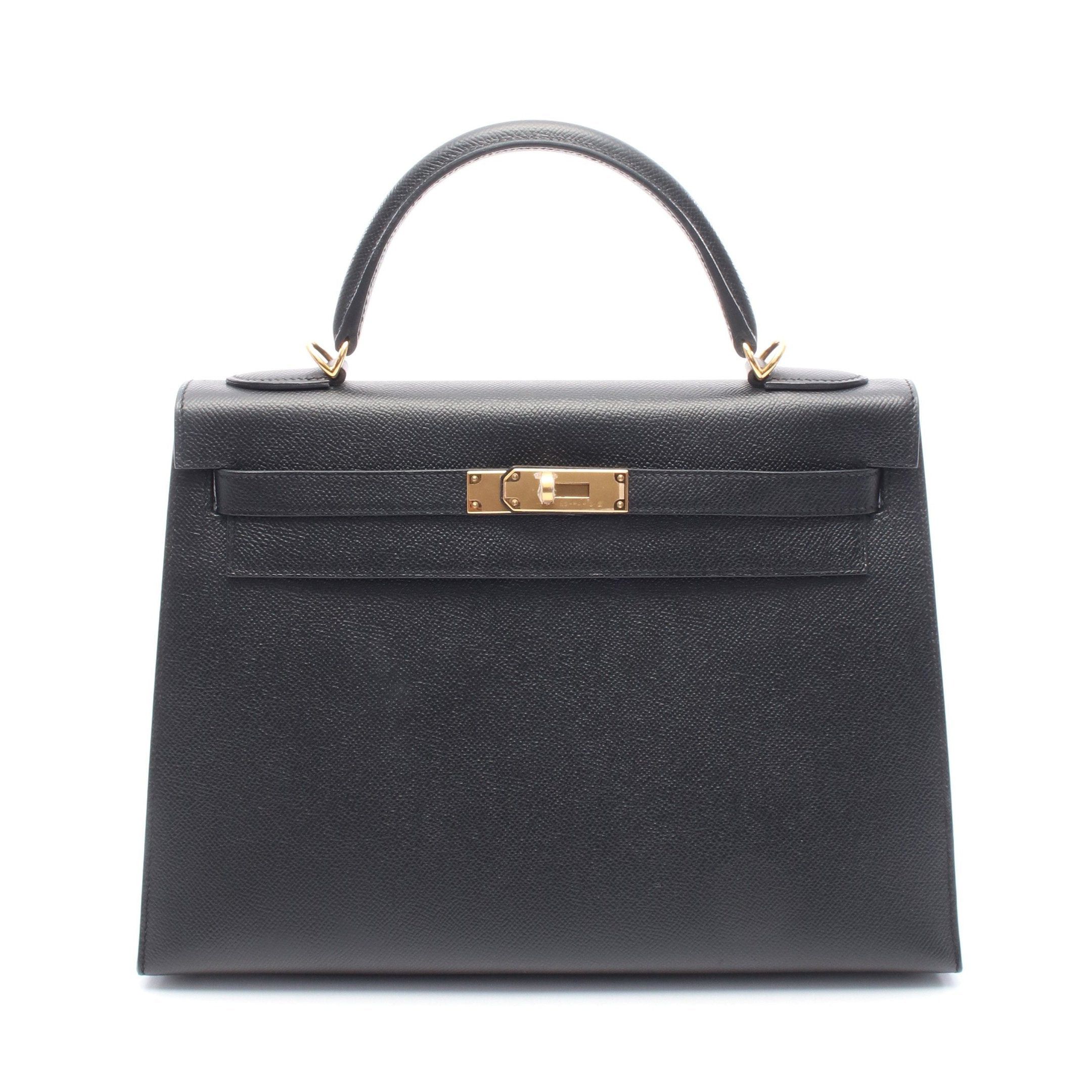 Hermes Hermes Kelly32 Handbag Veau Epsom Black Gold Hardware Outside Sewing A Stamp Size ONE SIZE - 1 Thumbnail
