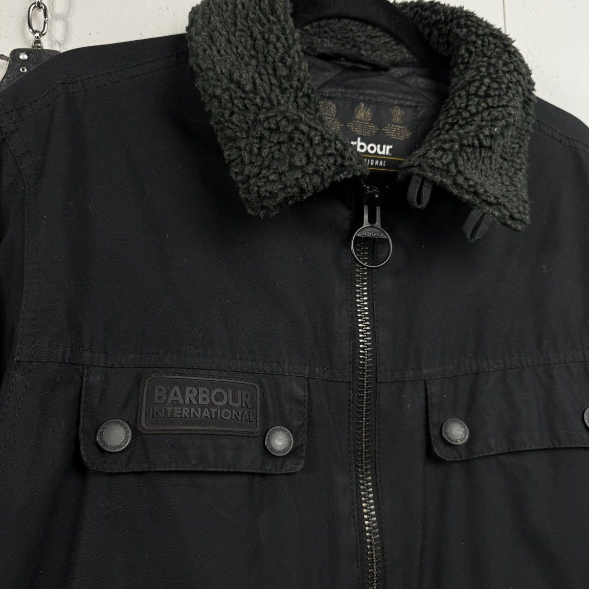 Barbour Vintage Barbour Biker Wax Binder Jacket Bomber Fur Size US L / EU 52-54 / 3 - 4 Thumbnail