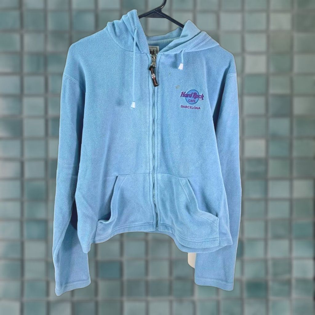 Hard Rock Cafe Hard Rock Café Jacket Women Blue Full Zip Hoodie Fleece Size L / US 10 / IT 46 - 1 Thumbnail