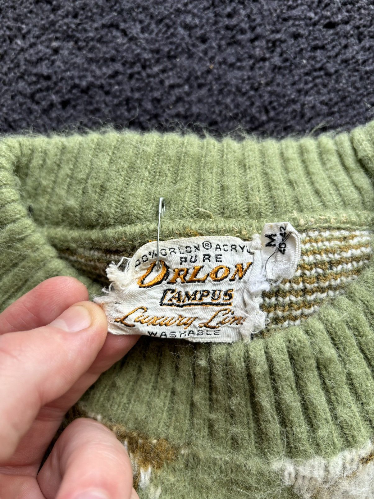 Japanese Brand × Vintage 1960s Argyle Sweater True Vintage Mohair Shag ACNE Crewneck Size US M / EU 48-50 / 2 - 3 Thumbnail