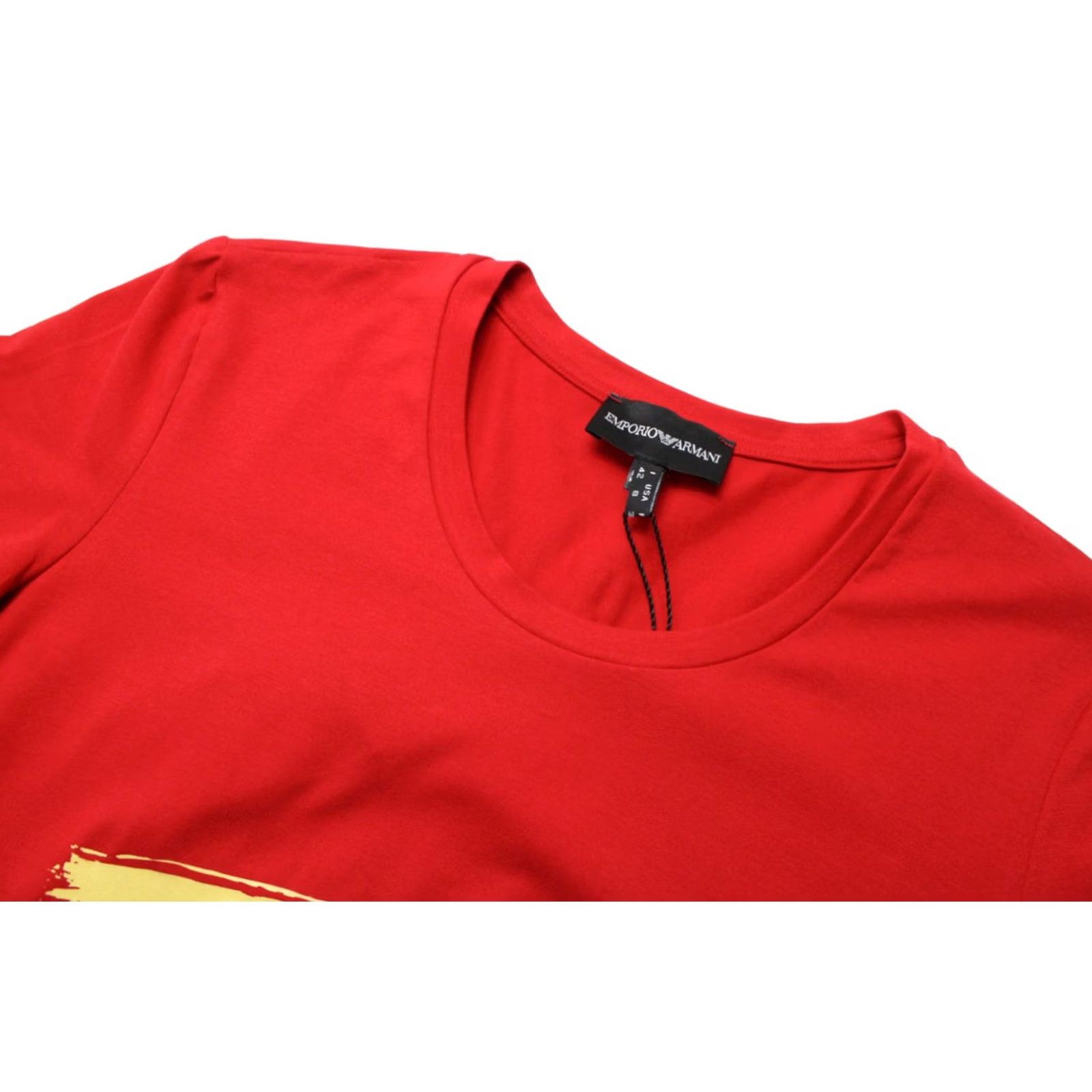 Emporio Armani EMPORIO ARMANI T-Shirt Women's UK 12 Pullover Red Stretchy Round Neck Size XL / US 12-14 / IT 48-50 - 4 Thumbnail