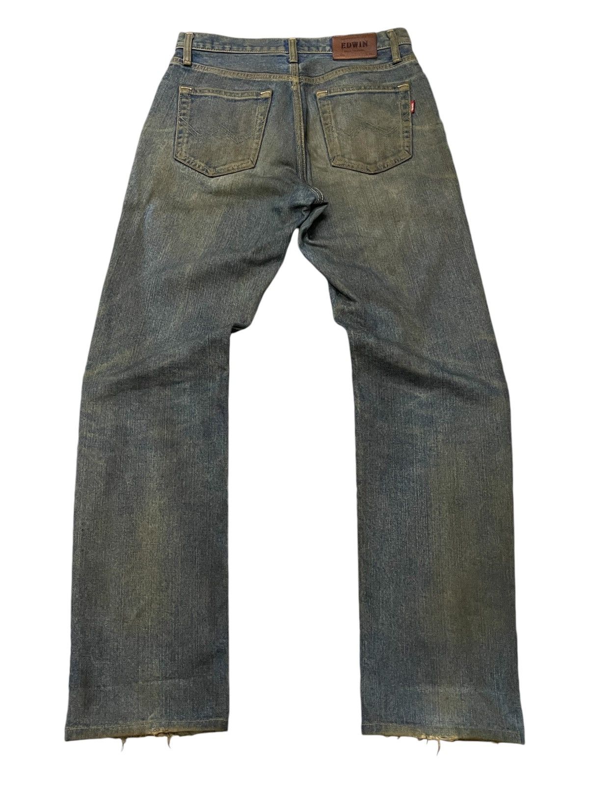 Edwin × GOSTAR DE FUGA × Hysteric Glamour Vintage Edwin 403 Mud Wash Distressed Straight Jeans Size US 29 - 2 Thumbnail