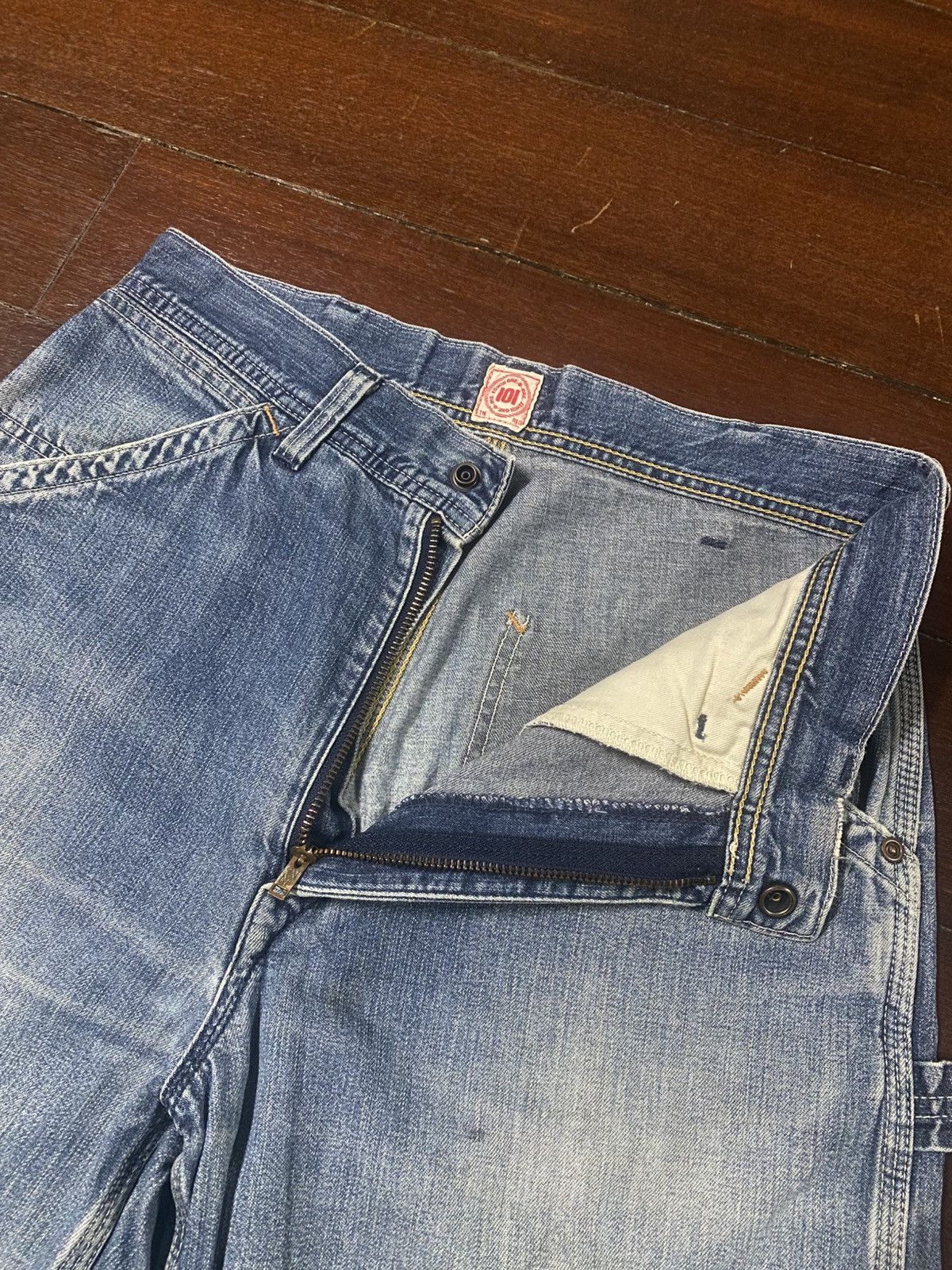 Japanese Brand Vintage Edwin 101 Carpenter Jeans Workers Pants mud wash Size US 31 - 6 Thumbnail