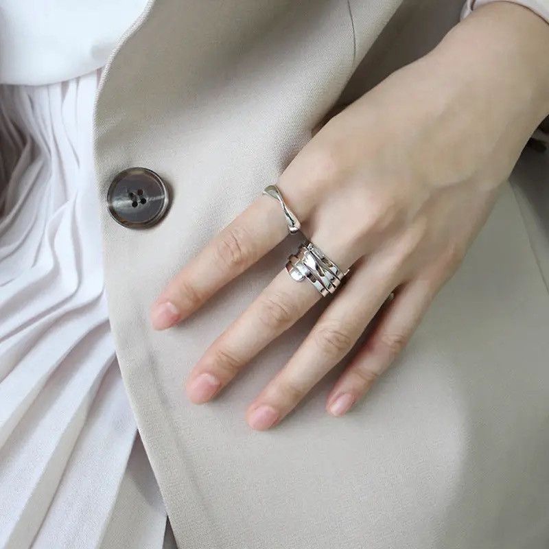 Jewelry × Vintage Geometric Multilayer Winding ring Size ONE SIZE - 4 Thumbnail